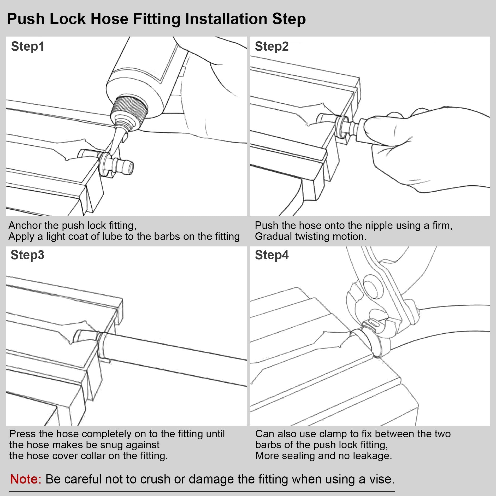 Sykrss 8An 90 Degree Push Lock Swivel Hose End Fitting For Rubber Fuel Line Black 2Pcs