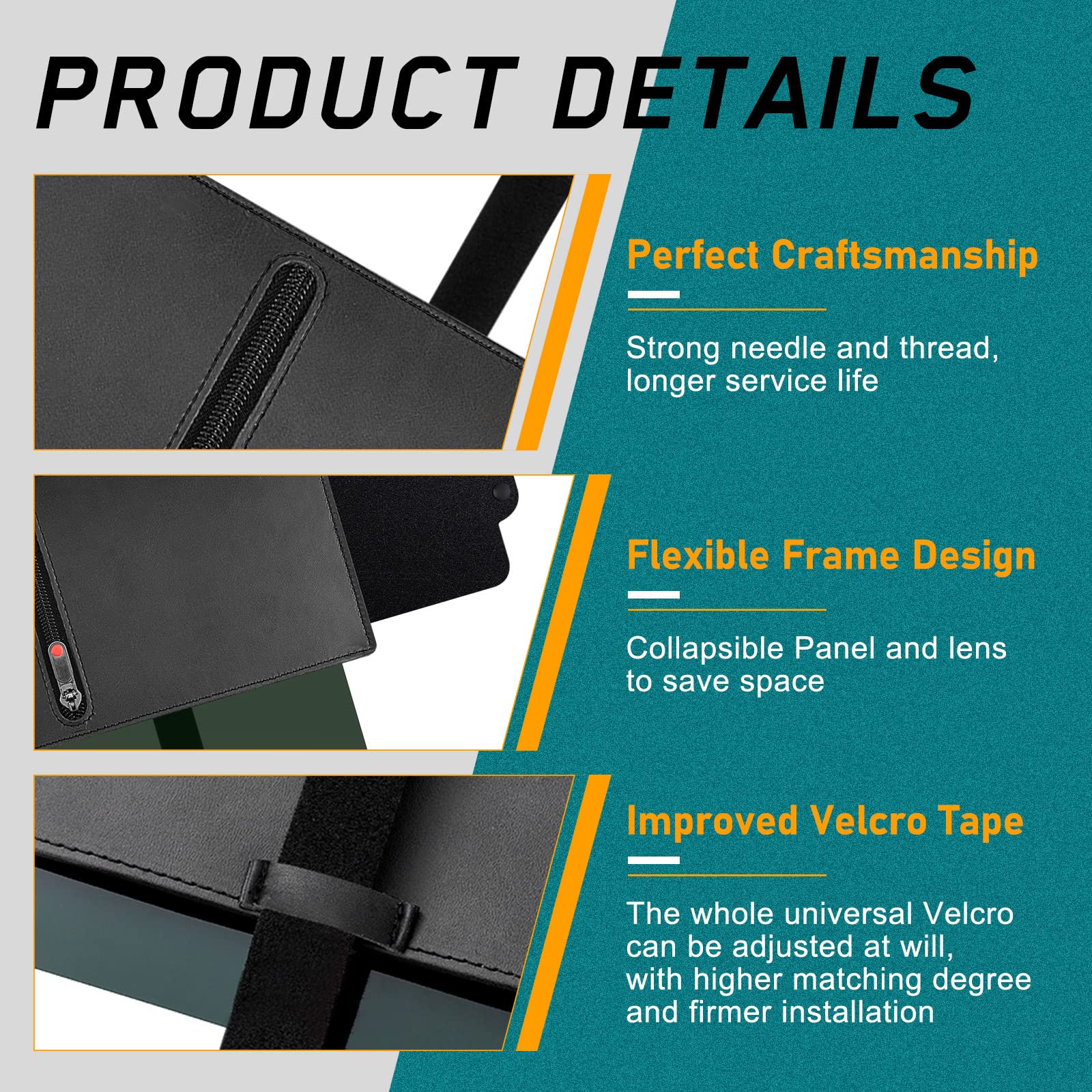 Sun Visor Extender For Car, Polarized Car Visor Extender With Zipper, One Pull Down Sunshade & One Side Shade Sun Block Piece Fo