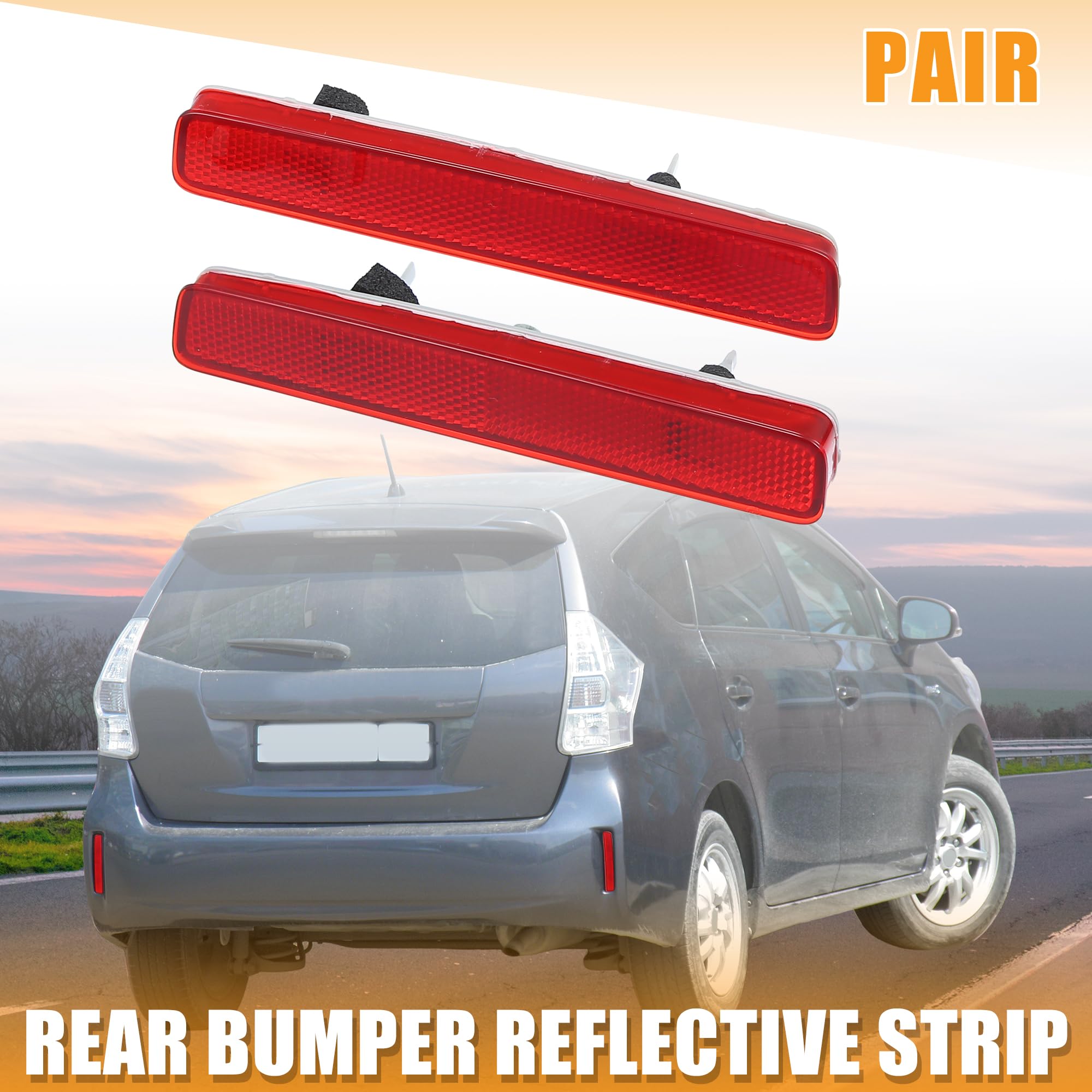 X Autohaux 1 Pair Rear Bumper Reflector Side Marker For Toyota Prius 2014-2019 Bumper Reflector Strip No.81920-47010/81910-47010
