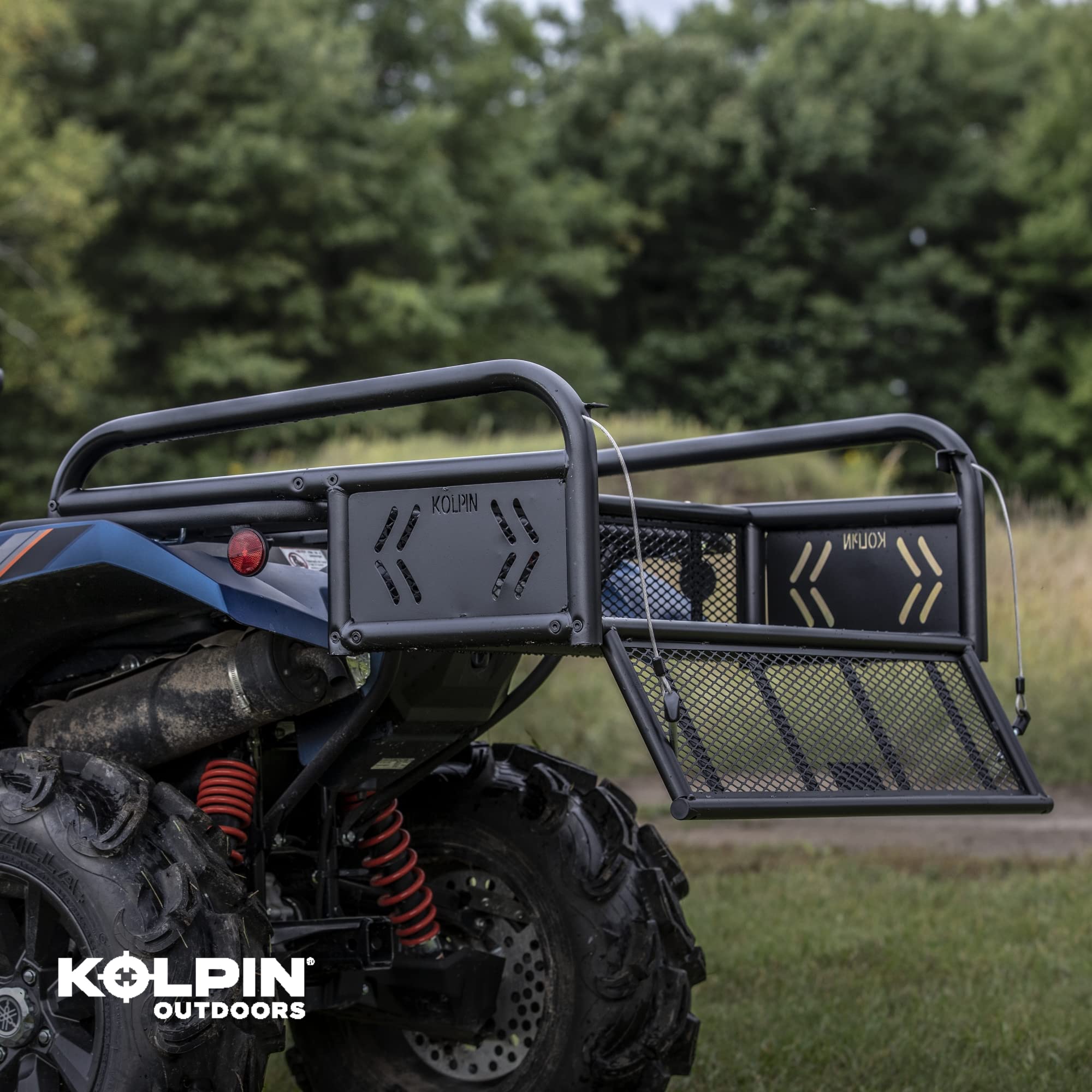 Kolpin Atv Rear Drop Basket Rack Collapsible Tailgate Universal - 53300, Black