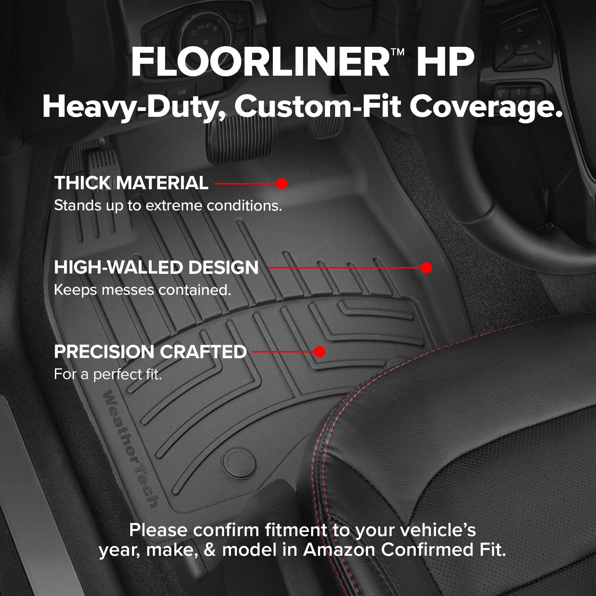 WeatherTech FloorLiner HP Custom Fit Floor Mats for Silverado 1500, Silverado 2500HD/3500HD, Sierra 1500, Sierra 2500HD/3500HD -