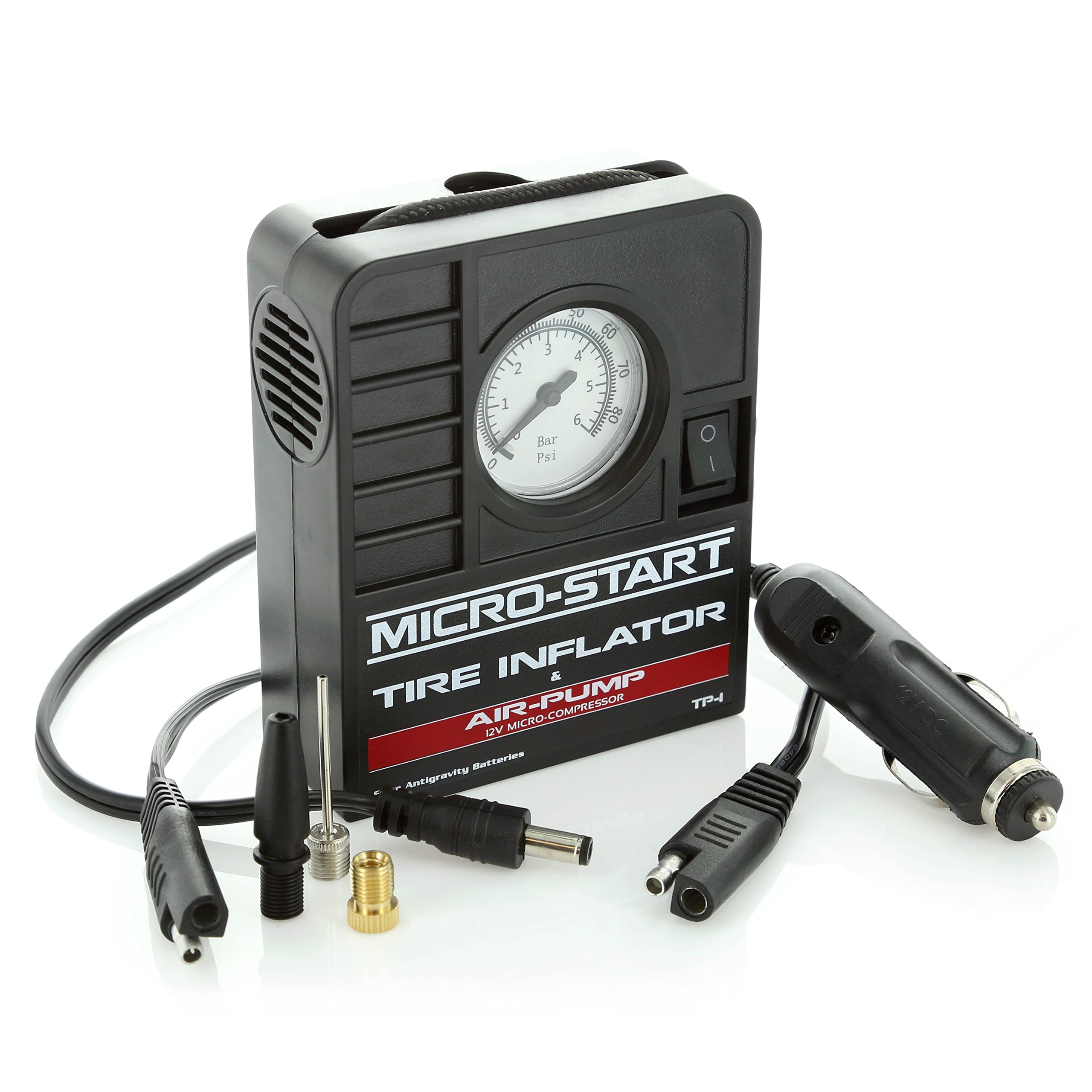 Antigravity Batteries Mini Tire Inflator For Use With Motorcycles, Atv, Utv, Bikes,Small Cars. Easy To Carry For Adv And Touring