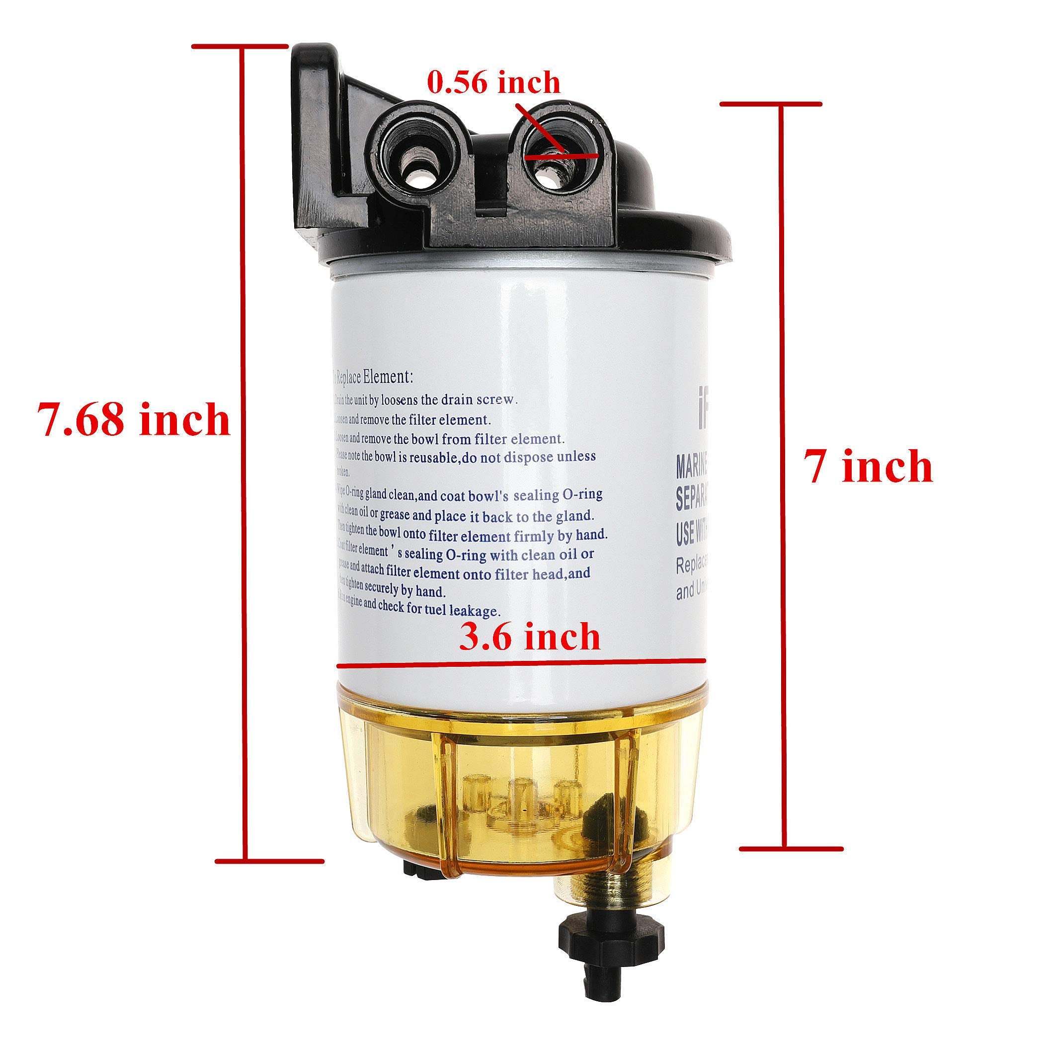 iFJF 35-60494-1 Fuel Water Separating Filter 3/8 Inch Port for Outboard Motor Mercury 35-60494-1 S3213 S3214 B32013 18-7932-1 18