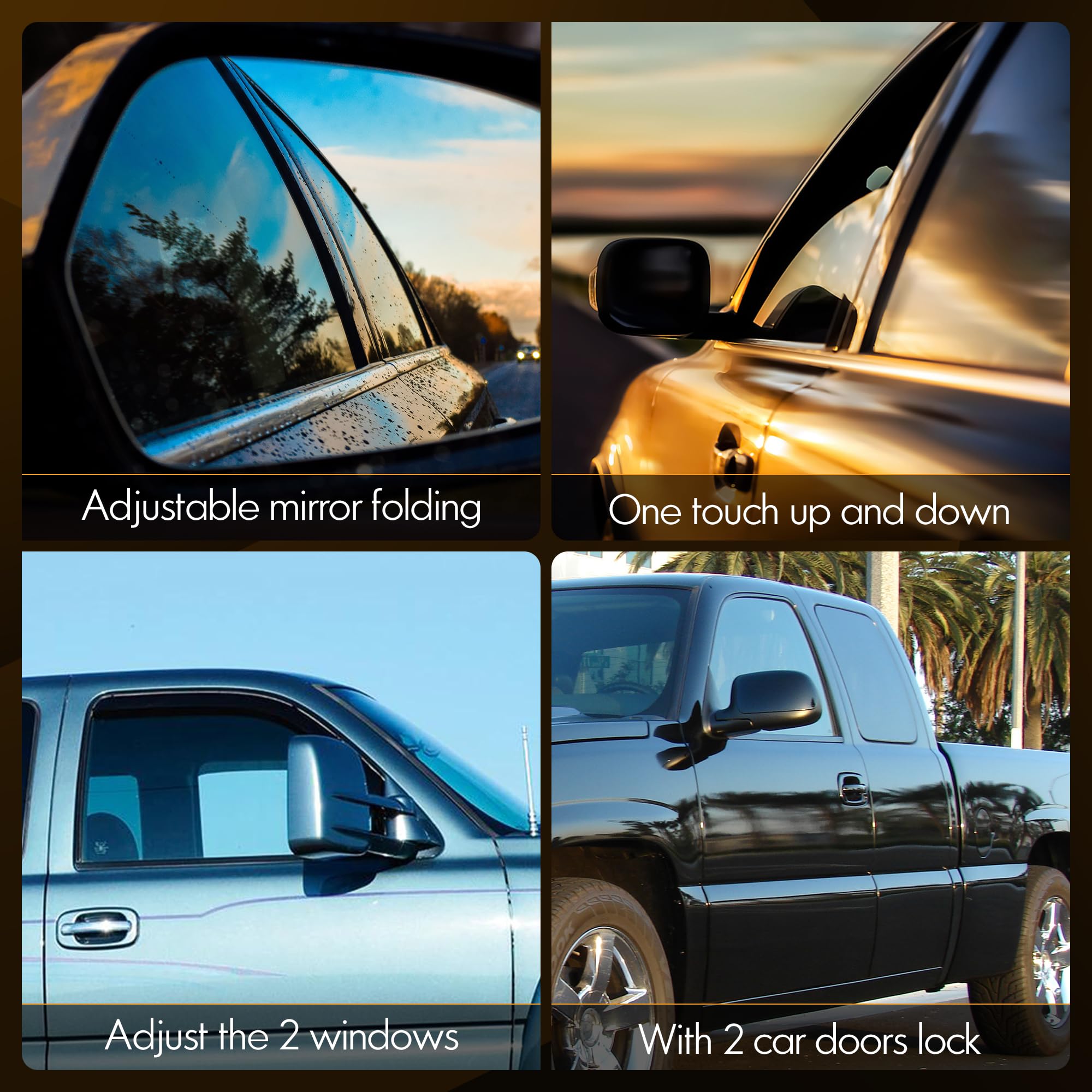 ASOPARTS 15883322 Front Driver Side Power Window Switch and Tan Bezel Assembly with Folding Mirror Switch Fit for 2003-2007 Chev