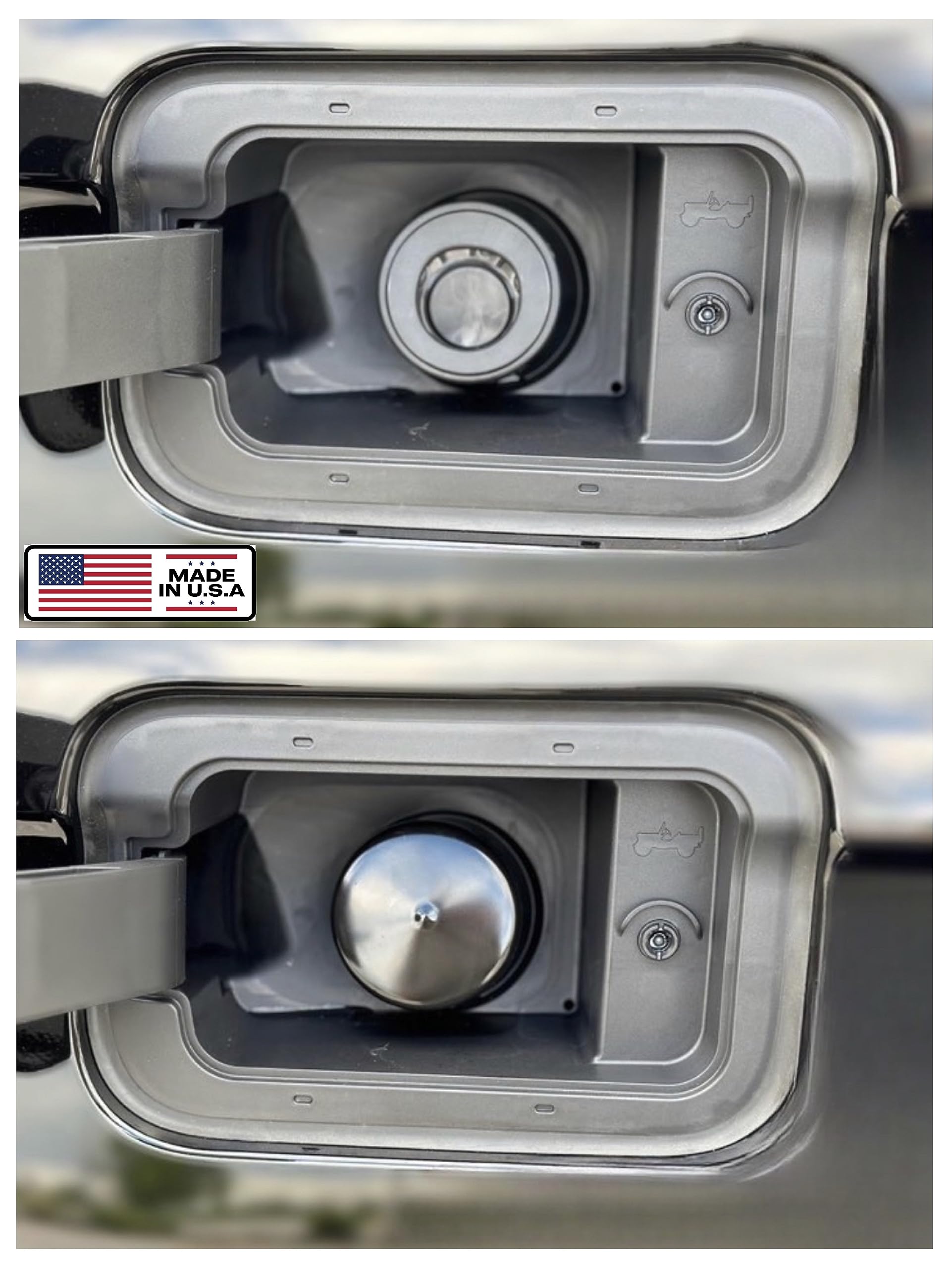 Cap & Shield 2.5Inch Id, Capless Gas Cap Dirt, Water & Dust Cover Compatible With Jeep, Dodge, Ram, And Select Ford, Chrysler & Gm Models Capless Gas Cap Fuel Filler Nozzel Cover