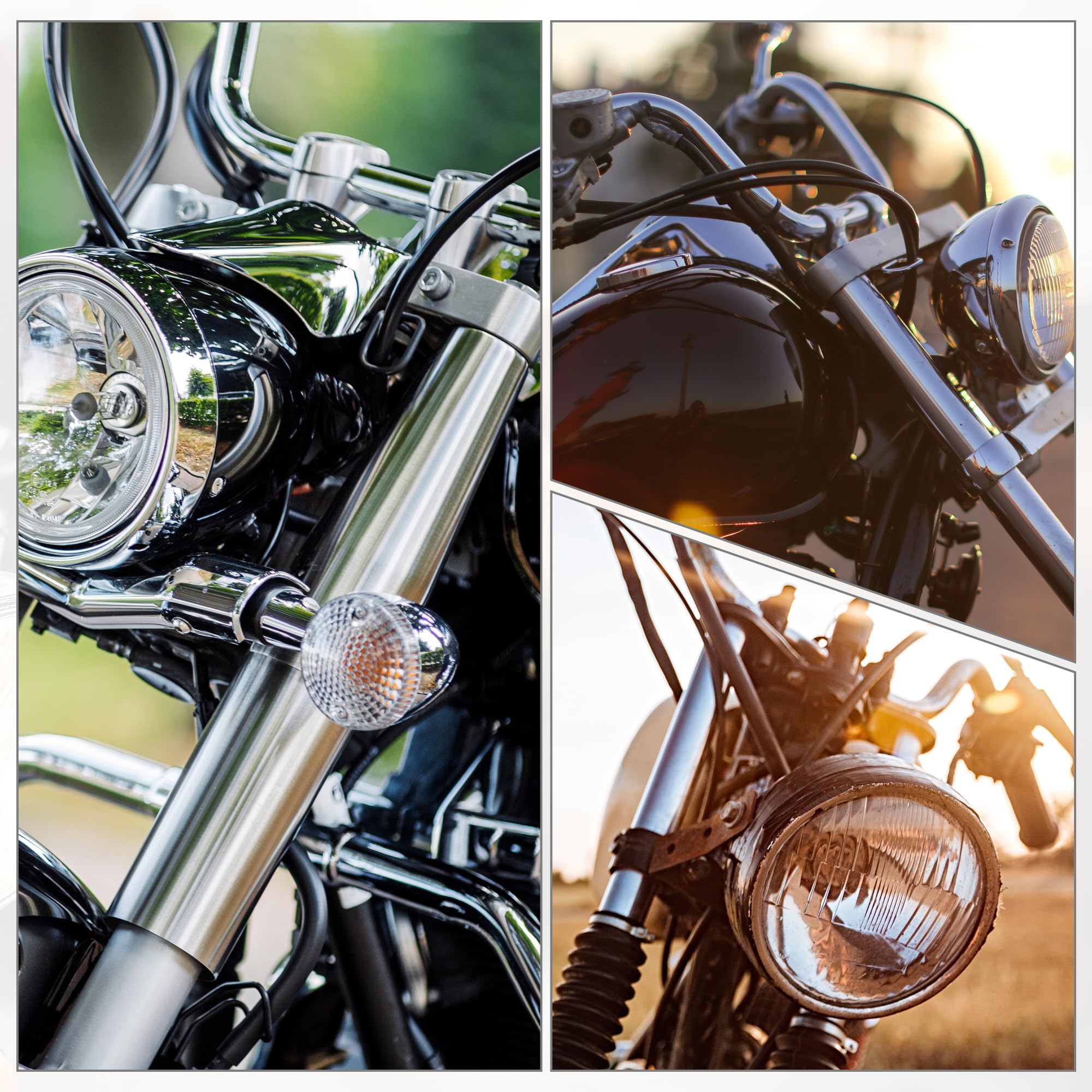 Acropix Universal Motorcycle Turn Signal Light Fork Clamps Kit 41Mm 1.6Inch Chrome - Pack Of 2