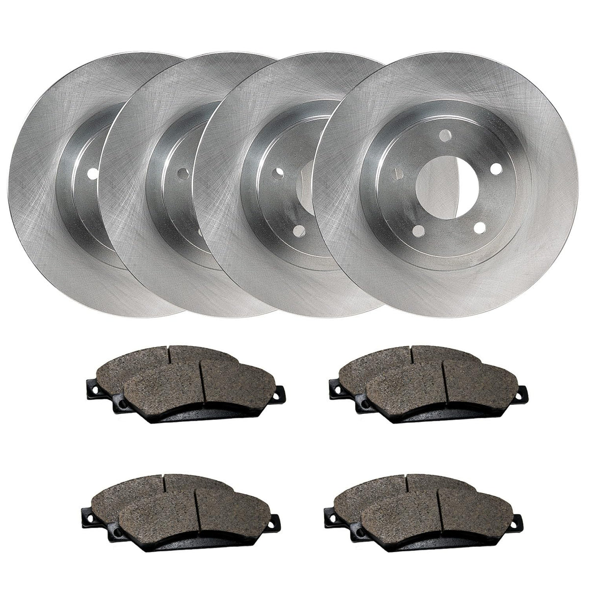 Max Advanced Brakes - Maxone Oe Series Front & Rear Brake Pads And Rotors Kit | Direct Fit Oe Replacement Rotors | Complete Set