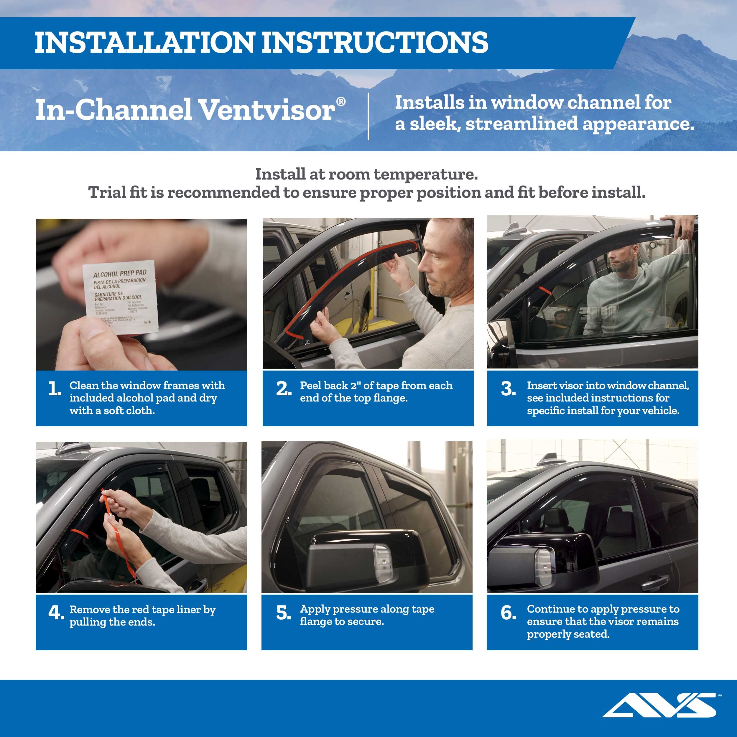 Auto Ventshade [Avs] In-Channel Rain Guards For 2015 - 2024 Ford Edge, 4 Pcs. | Window Vent Visors - Smoke | 194930
