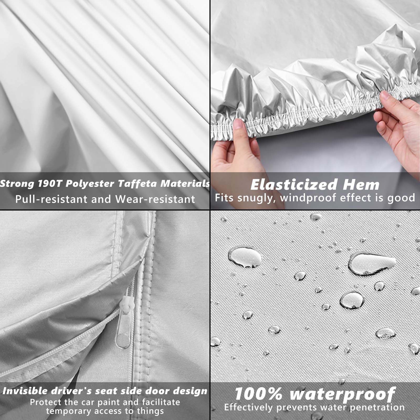 AROJAK Waterproof Car Cover Replace for Lexus GX 2003-2022,190T All Weather Car Covers with Zipper Door,Windproof Bands for Sun