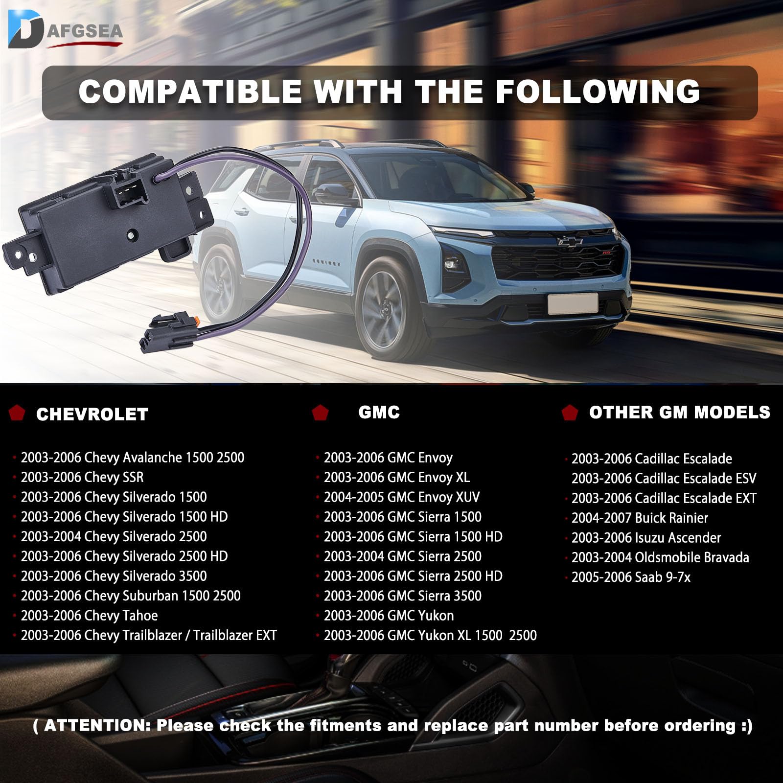 Blower Motor Resistor Heater Fan Control Module for 2003-2007 Chevrolet Silverado Avalanche Suburban Tahoe, GMC Sierra Envoy Yuk