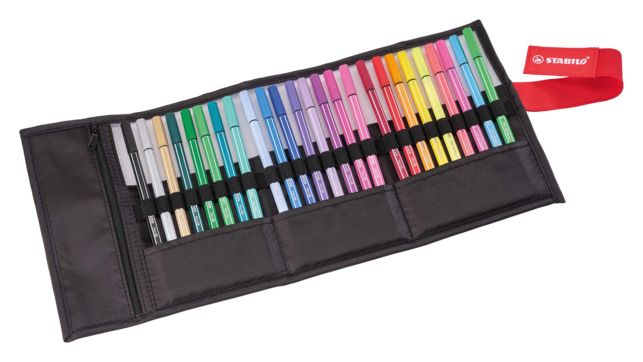 STABILO Premium Fiber-Tip Pen 68 ARTY, 25 Count, Multicolor Felt Pens, Model 6825-071-20