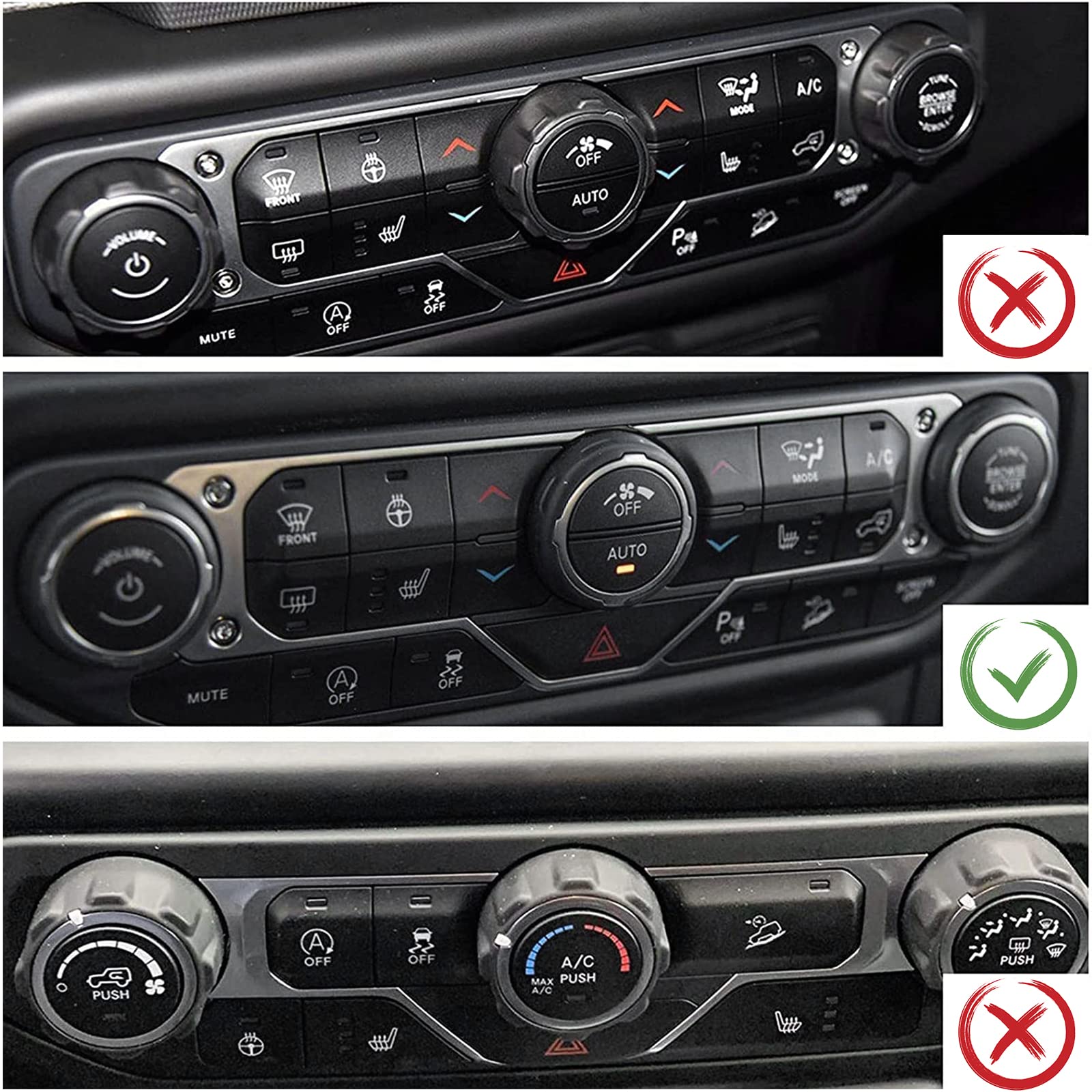 Voodonala Air Conditioner Headlight Switch Knob Trim For 2018-2021 Jeep Wrangler Jl Jlu Gladiator Jt,Thin Purple Aluminum Alloy 4Pcs