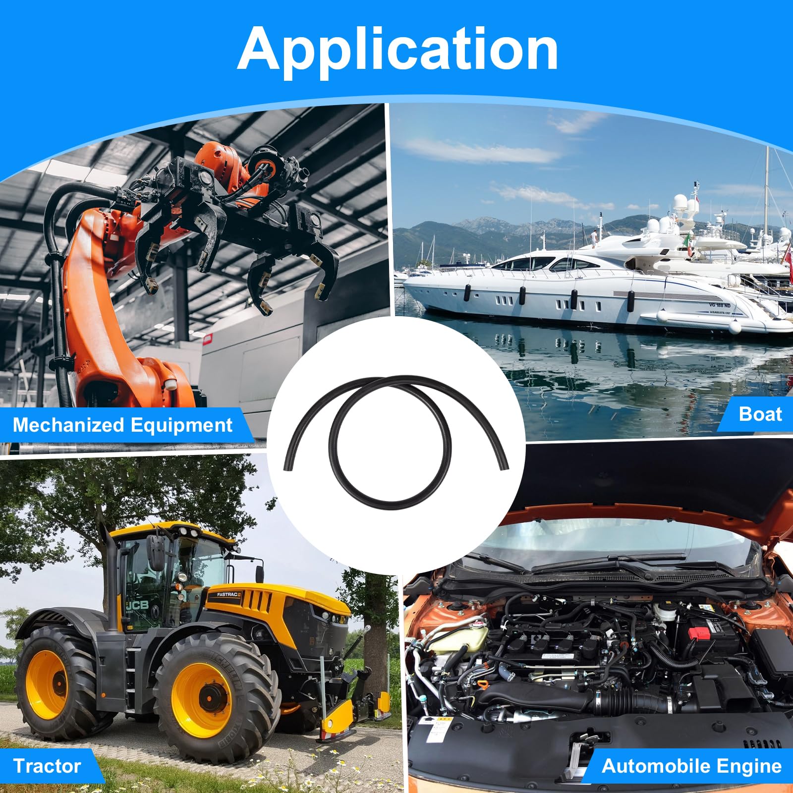 5/8' Id Fuel Line, 5Ft Fuel Hose Nbr Rubber Sae J30R7 300Psi, Supplied By Wivie (5/8 Inch)