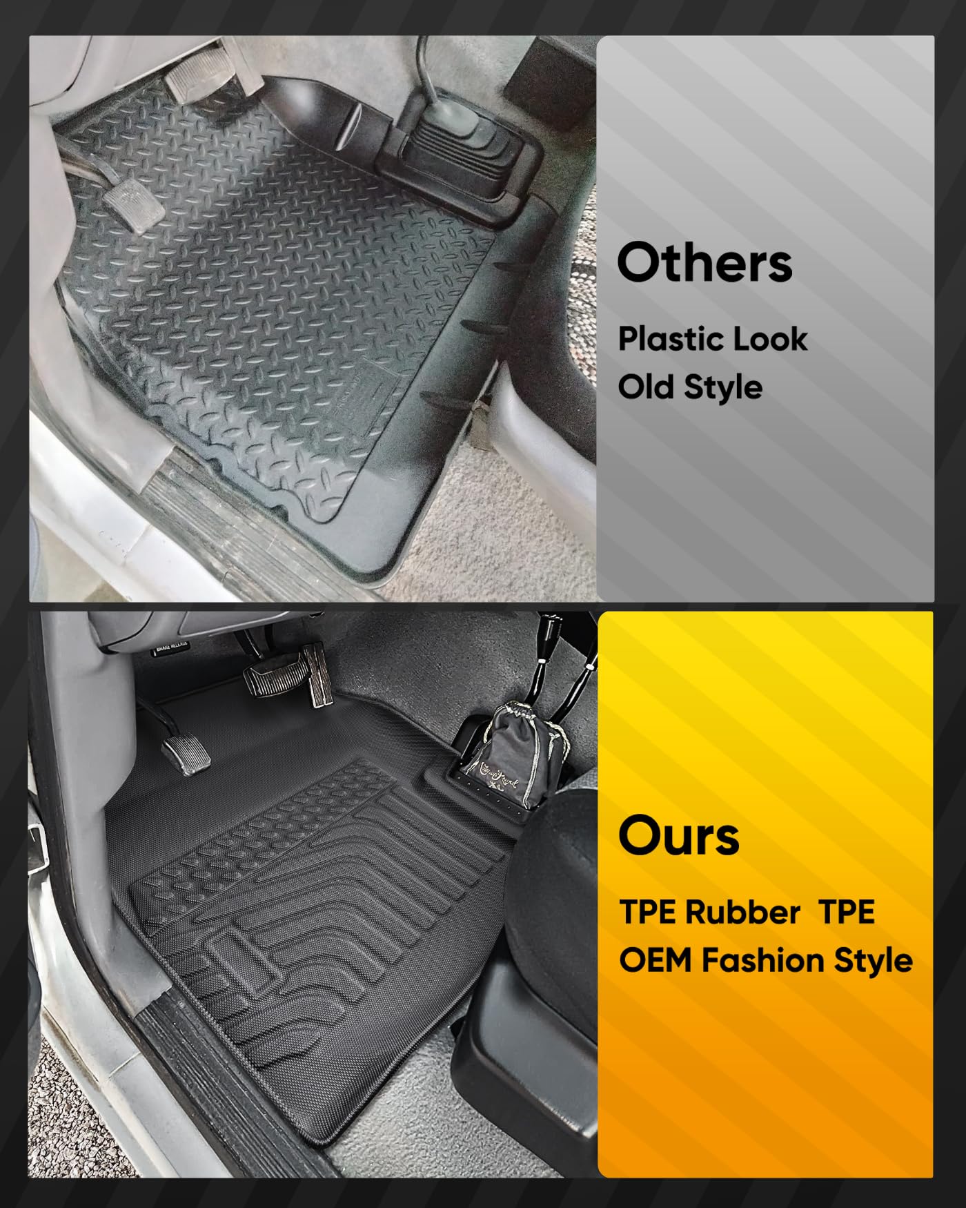 Car Floor Mats for Ford F150/F250/F350: 1980-1996 Floor Mats for Ford F-150/Bronco, Accessories for F-250/F350 1980-1997 Black F