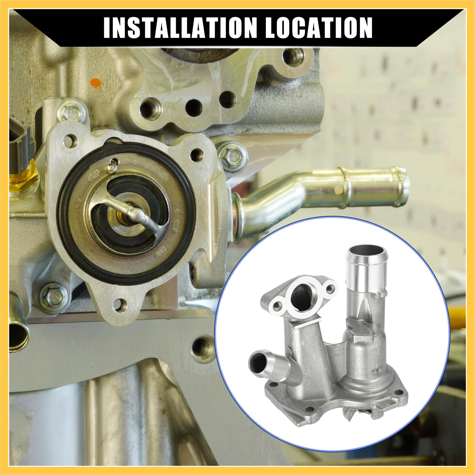 REPAIROCK No.BM5Z8592C Engine Coolant Thermostat Housing Assembly for Ford Transit Connect 2014-2016 / Inner Water Pump Thermost