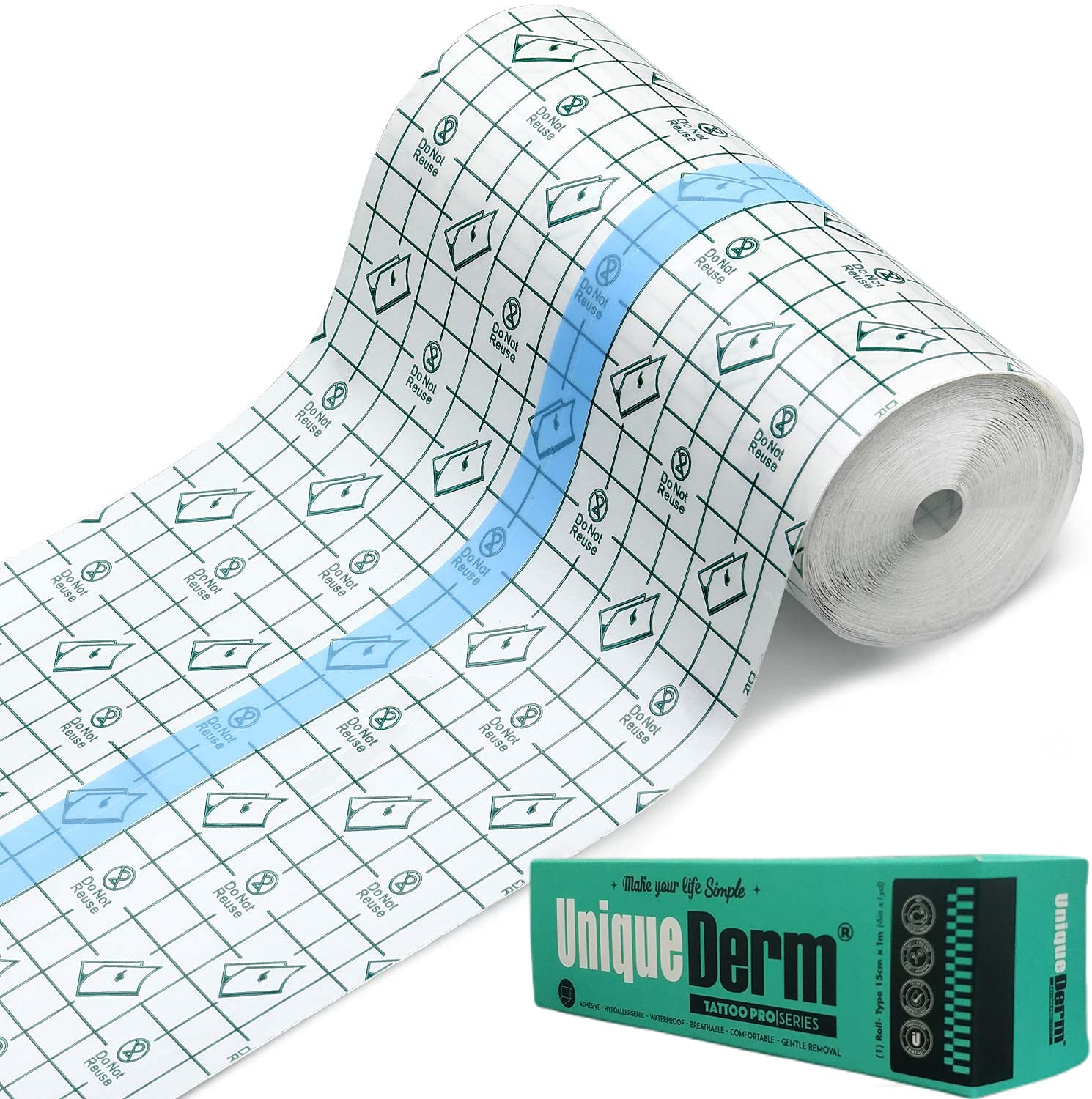 Waterproof Tattoo Aftercare Bandages Rolls 6 in x 1 yd Transparent Film PU Dressing Waterproof Tattoo Care Bandages Healing Protective Wound Aftercare Second Skin UniqueDerm Tattoo Supplier-New
