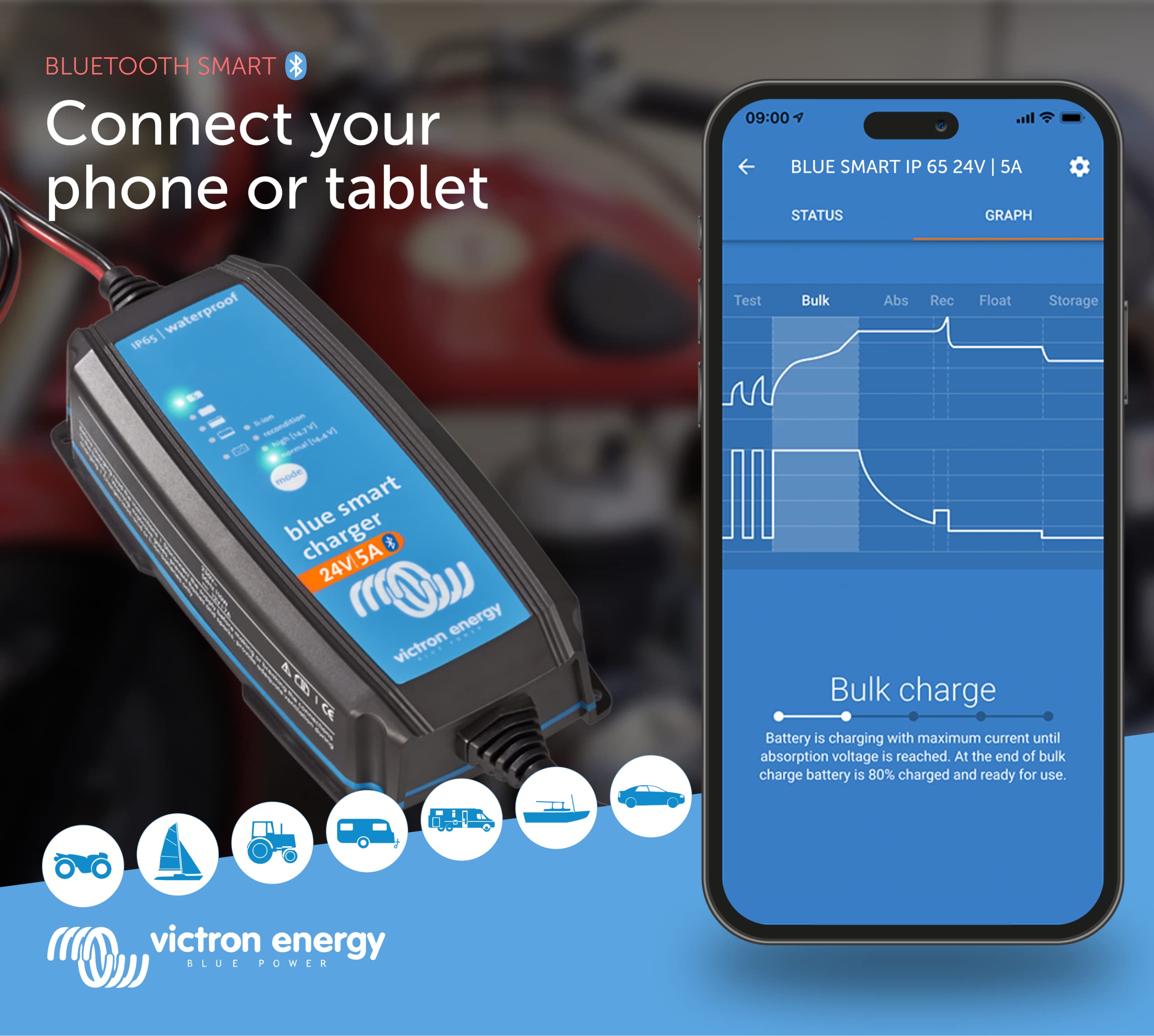 Victron Energy Blue Smart Ip65 24-Volt 5 Amp Battery Charger (Bluetooth)