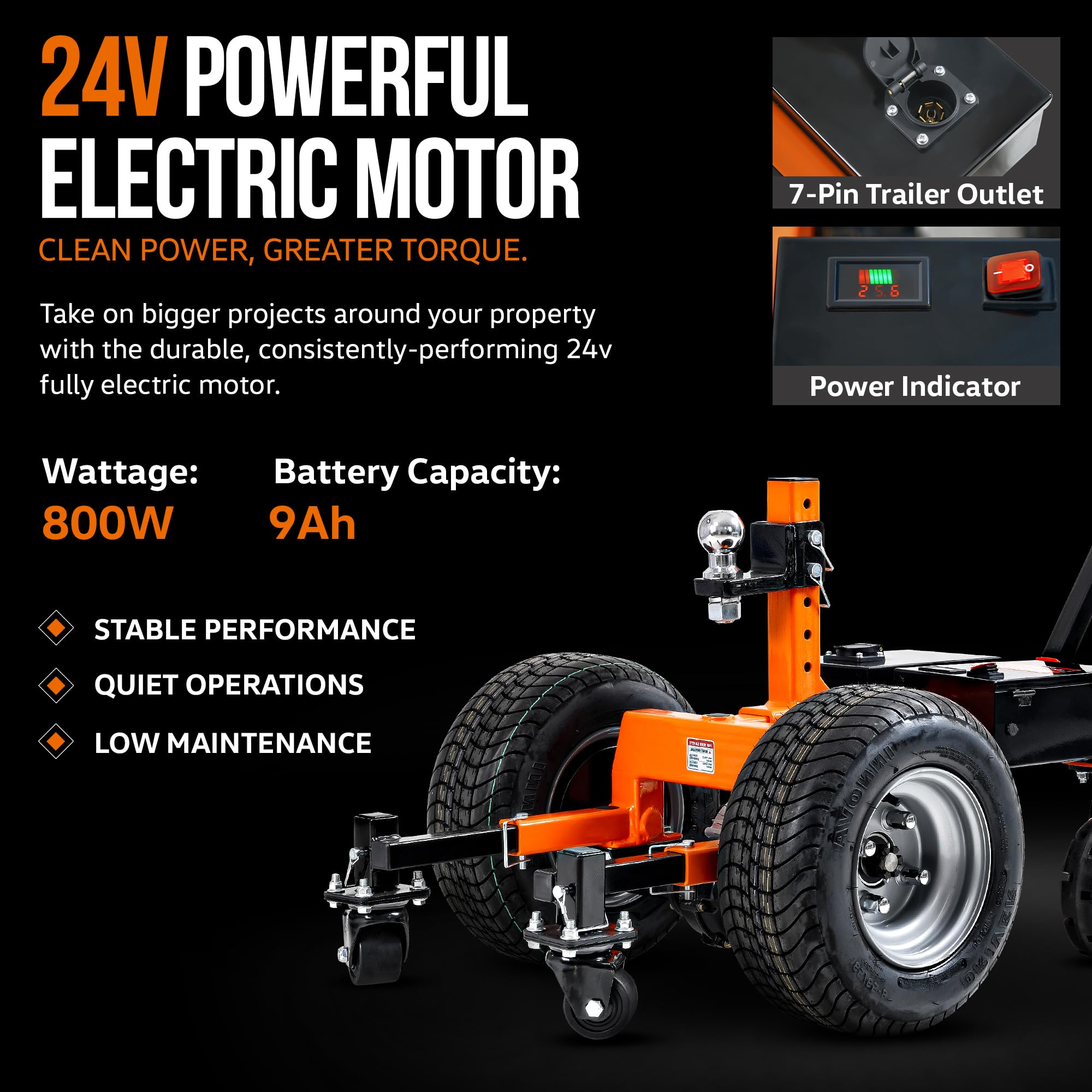 Superhandy Electric Trailer Dolly Super-Duty 7500Lbs Max Trailer Weight, 5500Lbs For Boats, 1100Lbs Tongue Weight, All-Terrain Wheels Ideal For Rvs, Toy Haulers, Car Trailers, And Campers