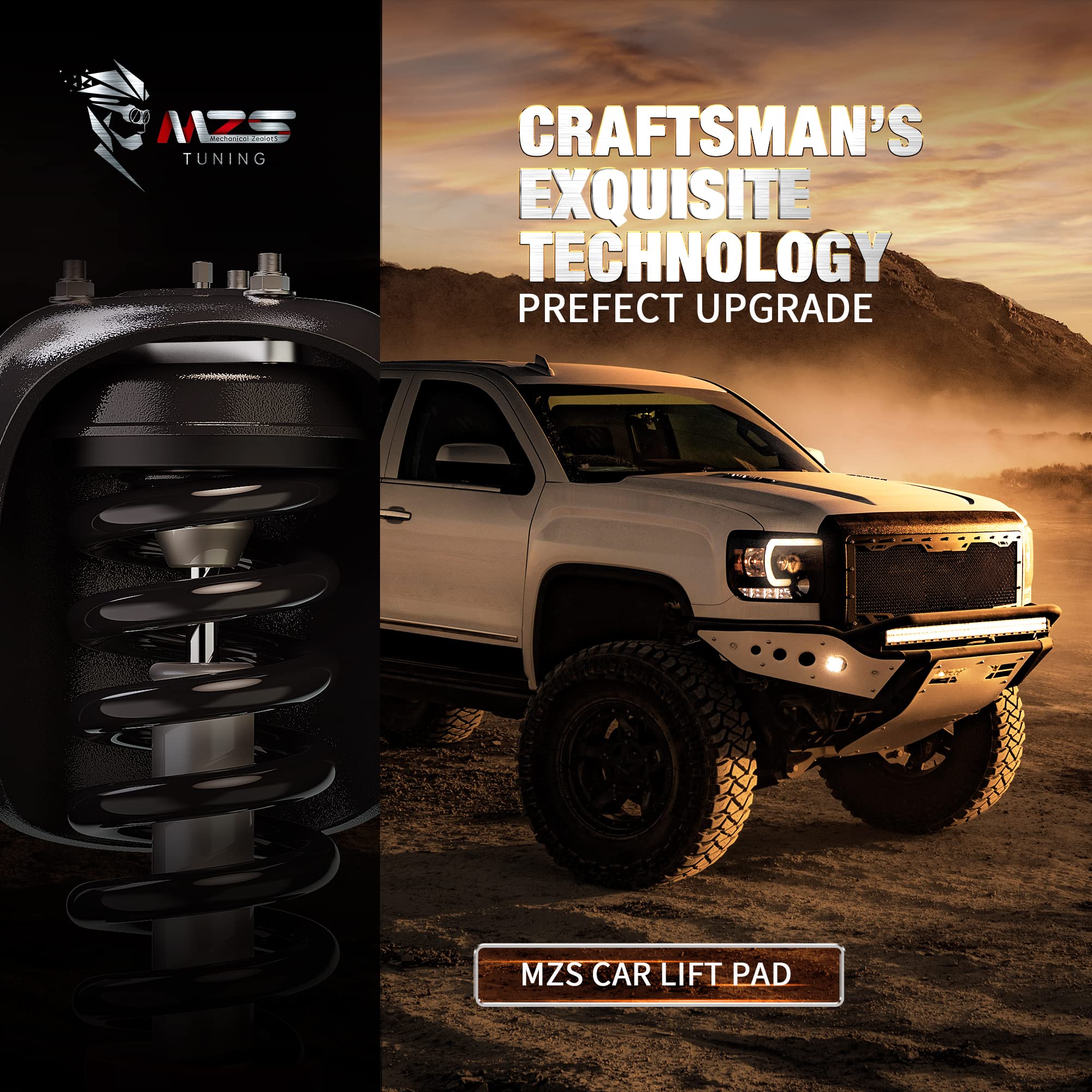 Mzs 1/2 Inch Front Leveling Kit Lift Strut Spacers Compatible With 2007-2025 Tahoe Silverado Sierra Suburban Yukon 1500/2007-2013 Avalanche 2Wd 4Wd - Silver