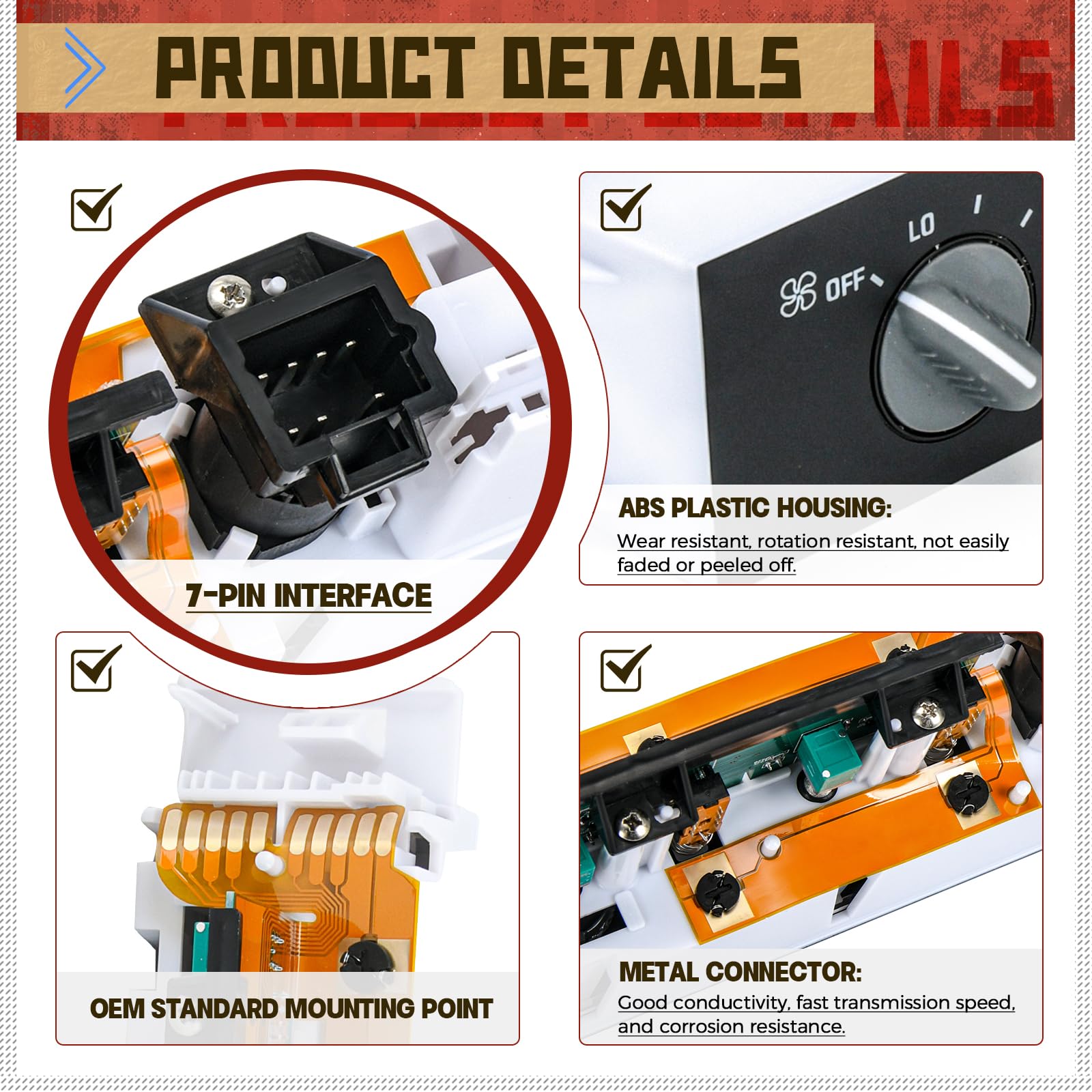 599-007 AC Heater Control Panel Climate Control Module Switch Without Rear Window Defogger for Chevy Truck GMC C1500 C2500 C3500