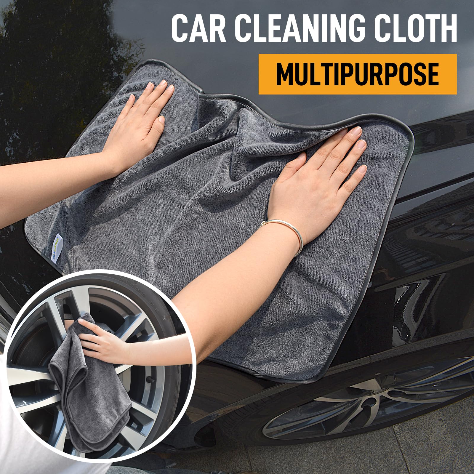Sinland Microfiber Car Drying Towels Ultra Absorbent,No Streaks,Scratches, Or Water Spots,Wash Cleaning Auto Detailing Towels 40
