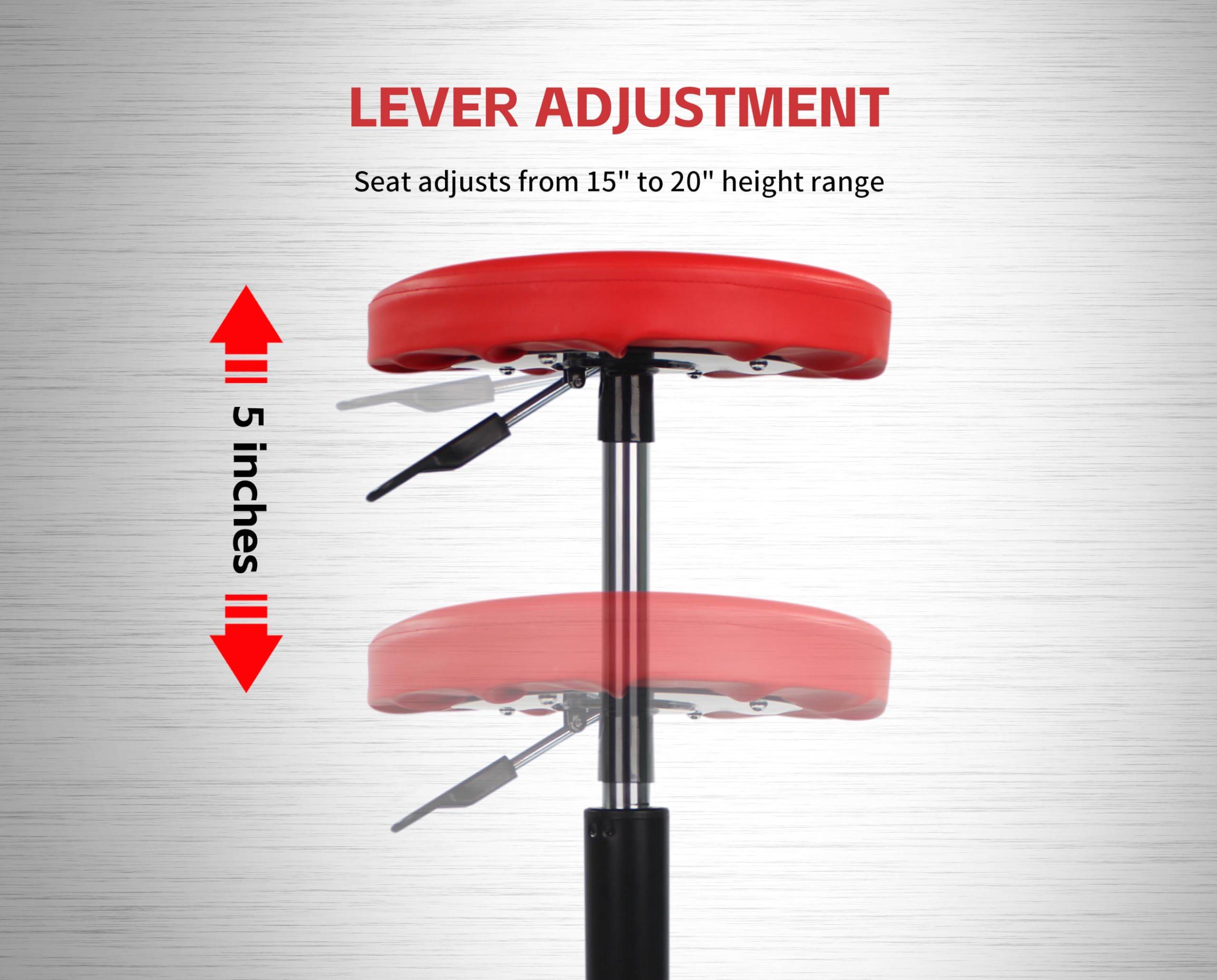 Maxworks 80771 Pneumatic Roller Seat/Creeper With Adjustable Height - 300 Lb Capacity