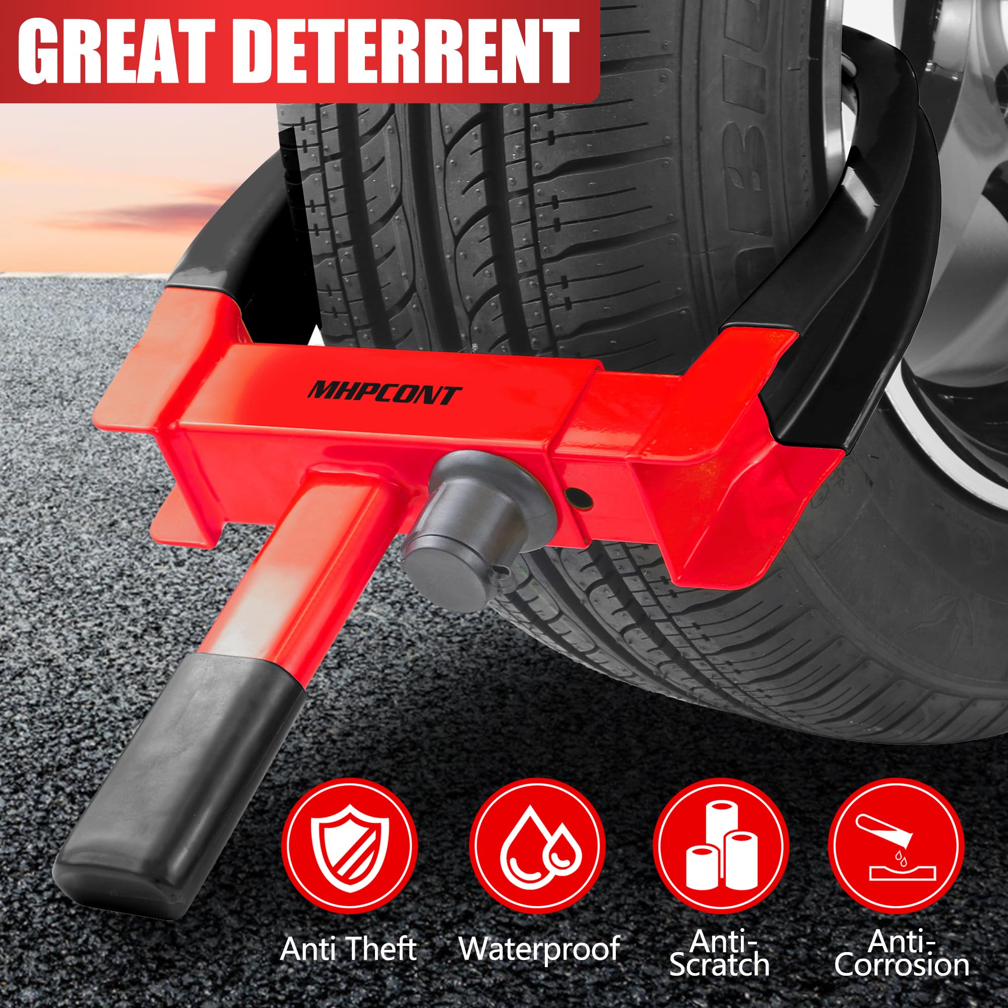 Wheel Lock Universal Trailer Wheel Lock Adjustable Security Tire Boot Lock Anti Theft For Atv Rv Suv Car Golf Cart Boats Motorcy