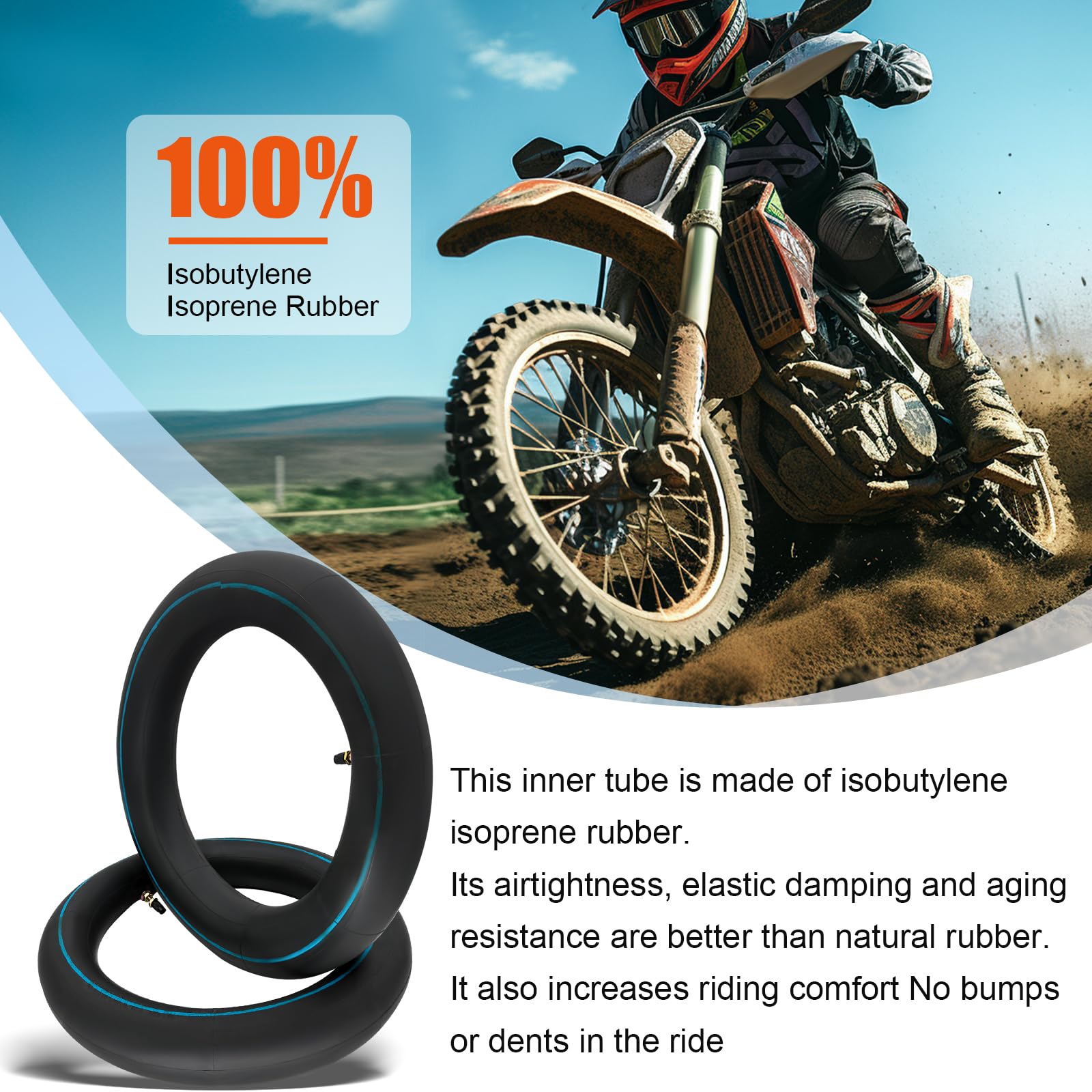 2.50/2.75-10 Motorcycle Dirt Bike Replacement Inner Tubes(2Pcs) Compatible With Honda Crf50 Xr50,Razor Mx500 Mx650,Yamaha Pw50,S