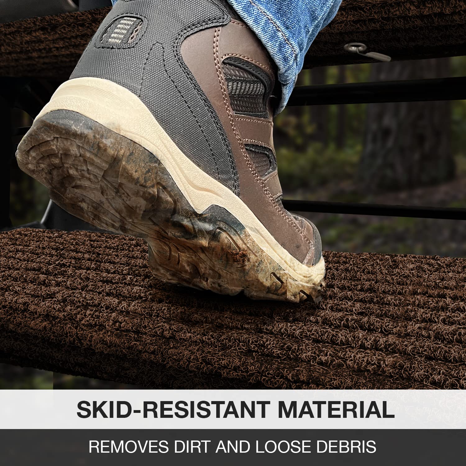 Prest-O-Fit 2-0421 Ruggids Rv Step Rug Sierra Brown 23 In. Wide