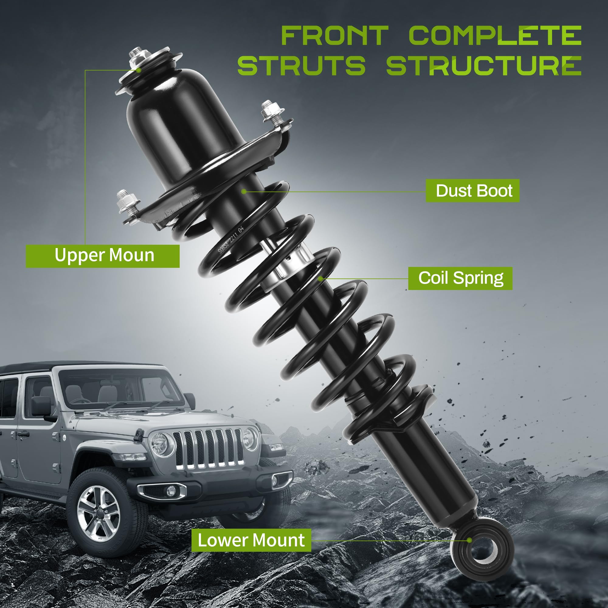 Autosaver88 Rear Complete Struts Shocks Assembly Compatible With 2009-2013 Corolla, 2009-2013 Matrix, 2009-2010 Pontiac Vibe