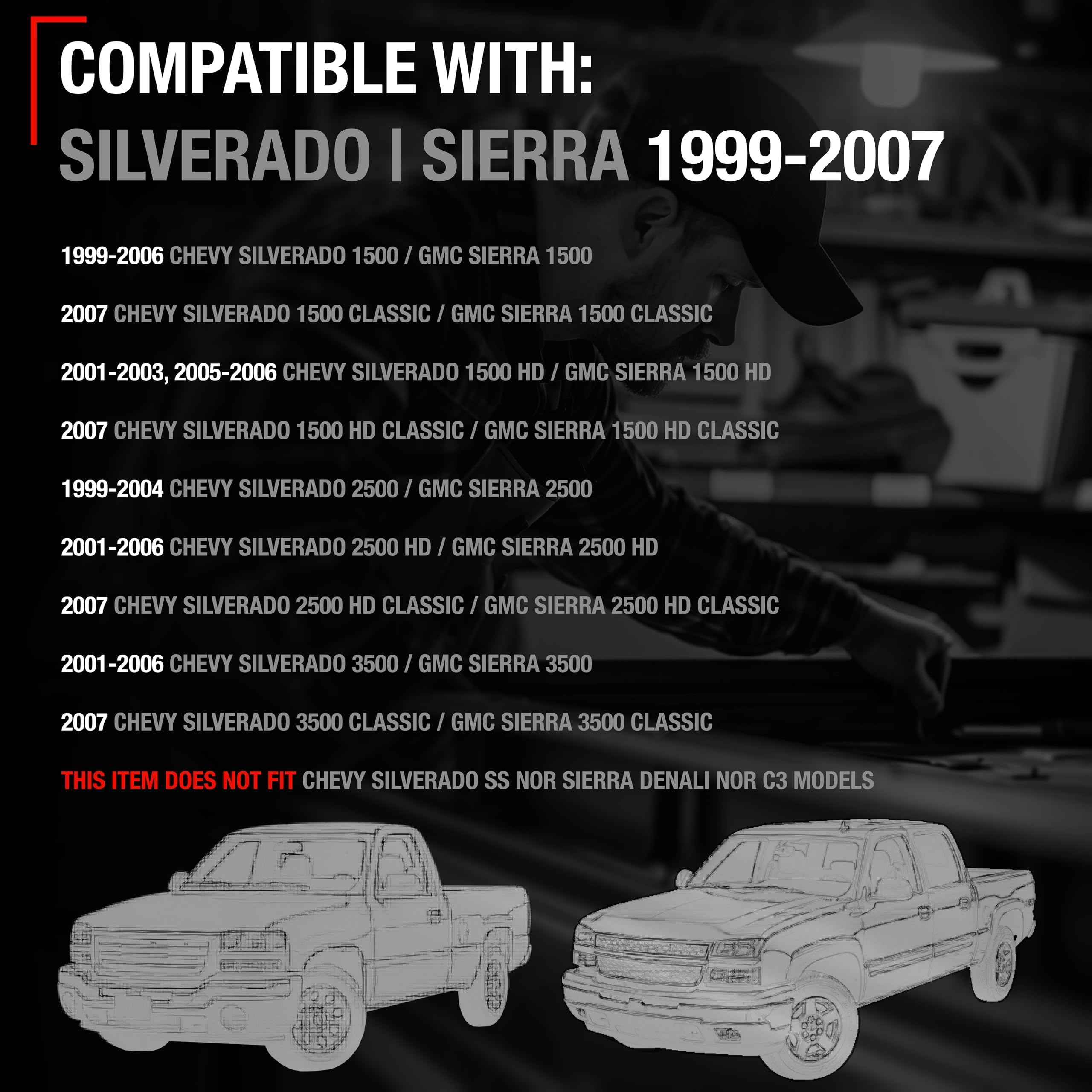 Tailgate Handle Latch W/Improved Bezel Trim With Rod Clips - Upgraded Metal Handle Compatible With 1999-2007 Chevy Silverado Gmc