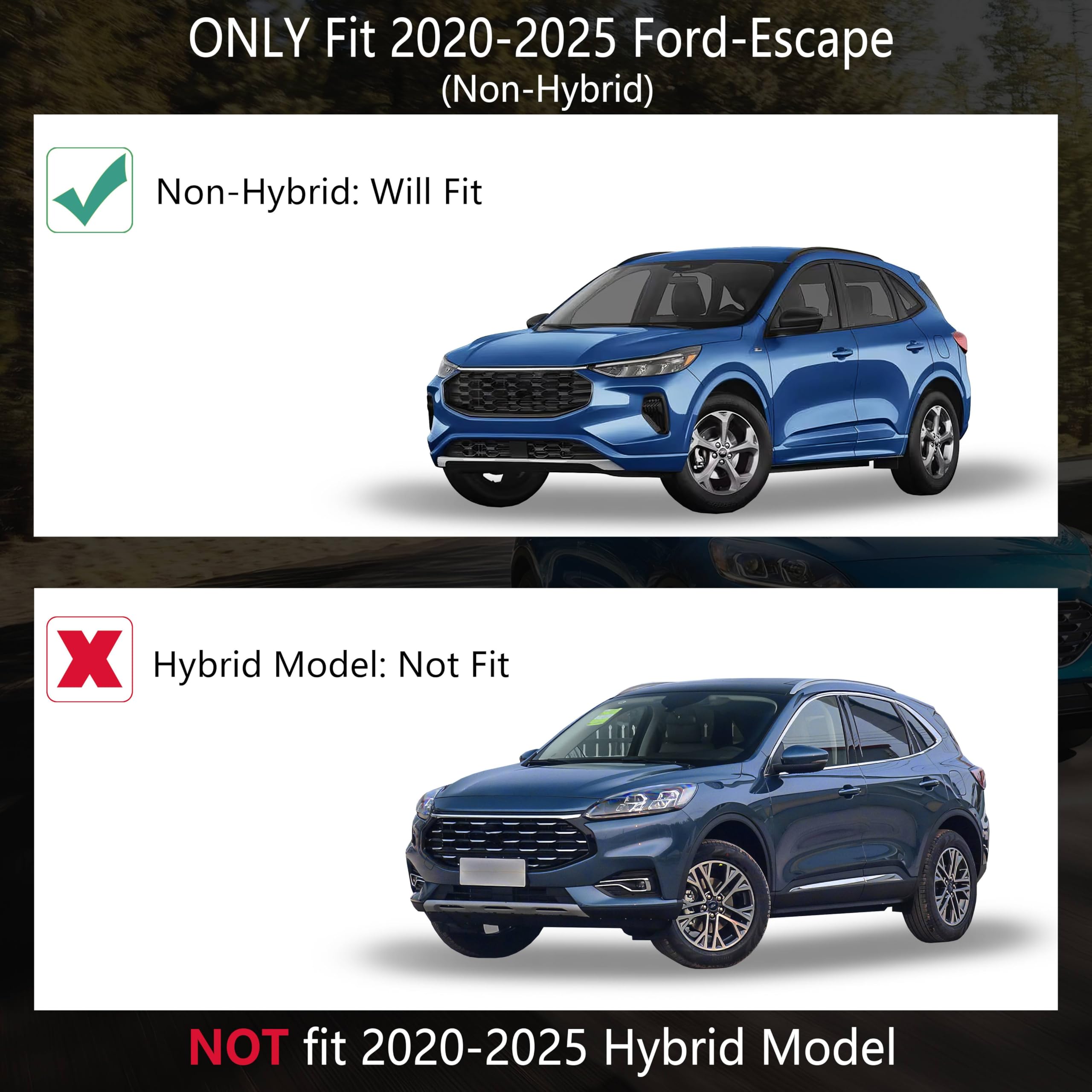 Karpal Floor Mats Cargo Liner Fit For Ford Escape 2020-2024 2025 (Not Fit Hybrid), Custom Fit Tpe Rubber Guard Accessories Anti-