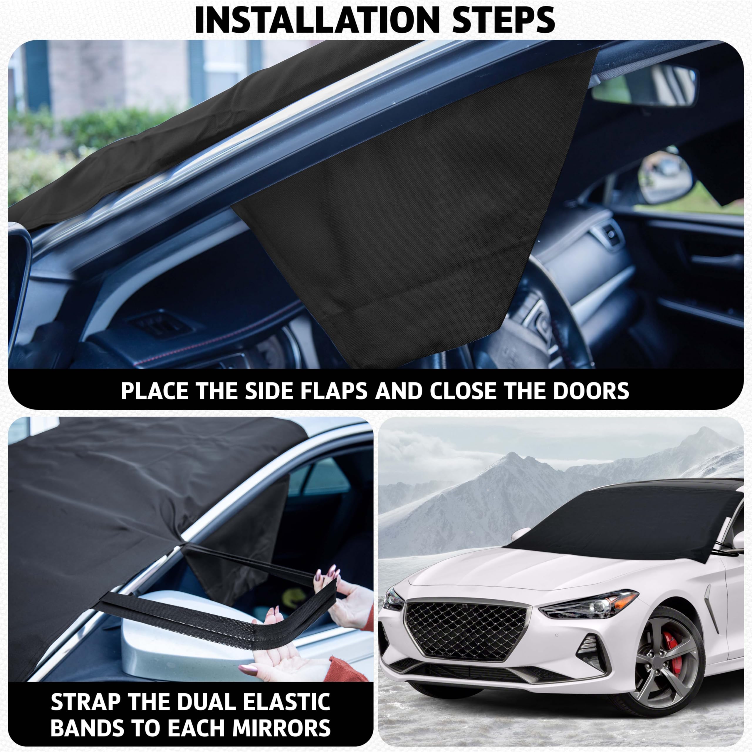 Autovir Truck Windshield Cover for Ice and Snow | SUV Snow Cover - Frost Cover Gives Protection from Snow and Ice | Car Cover fo