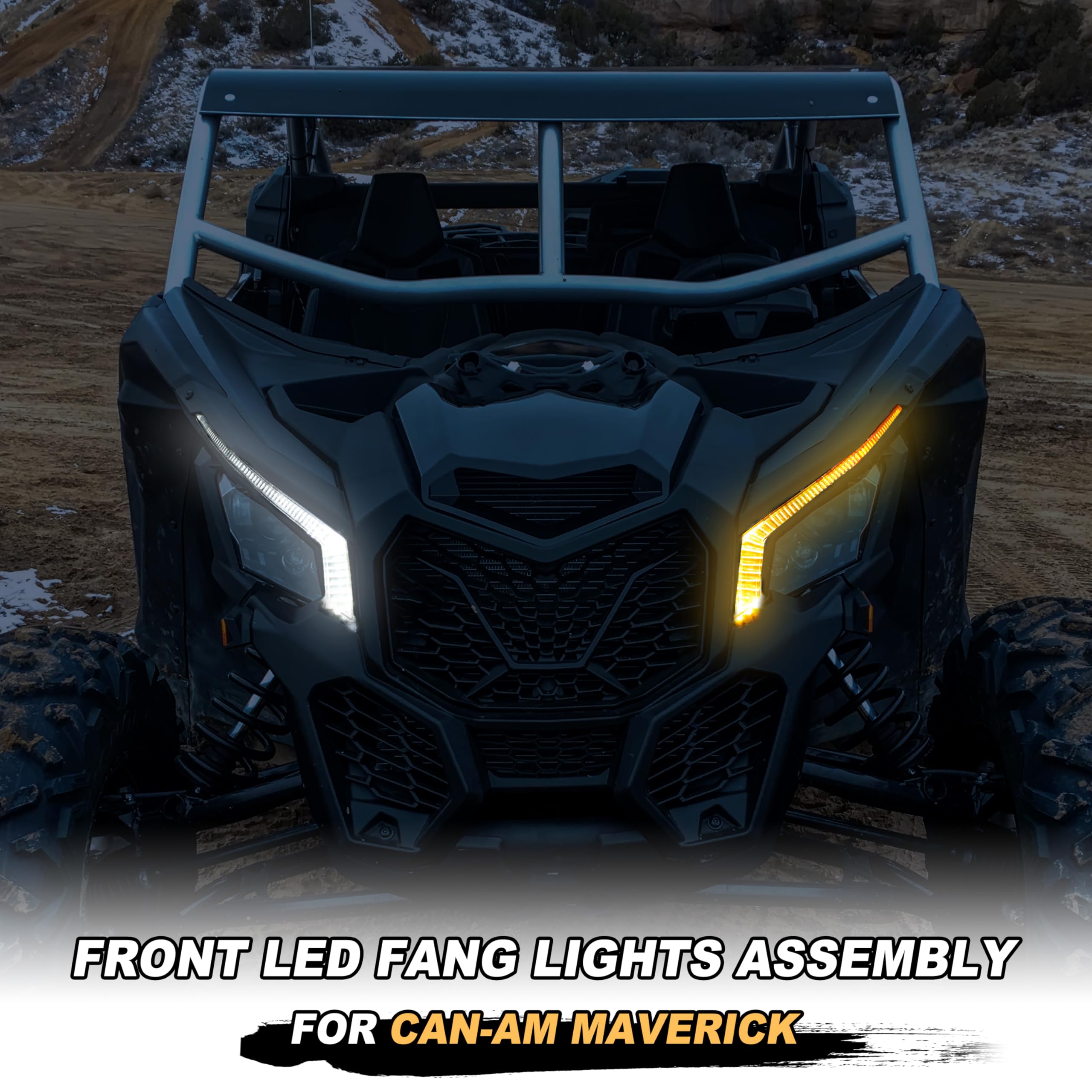LDETXY Turn Signal Lights Front LED Fang Lights Signature Light Assembly for Can-Am Maverick X3 XDS XRS Max Turbo R Trail Sport