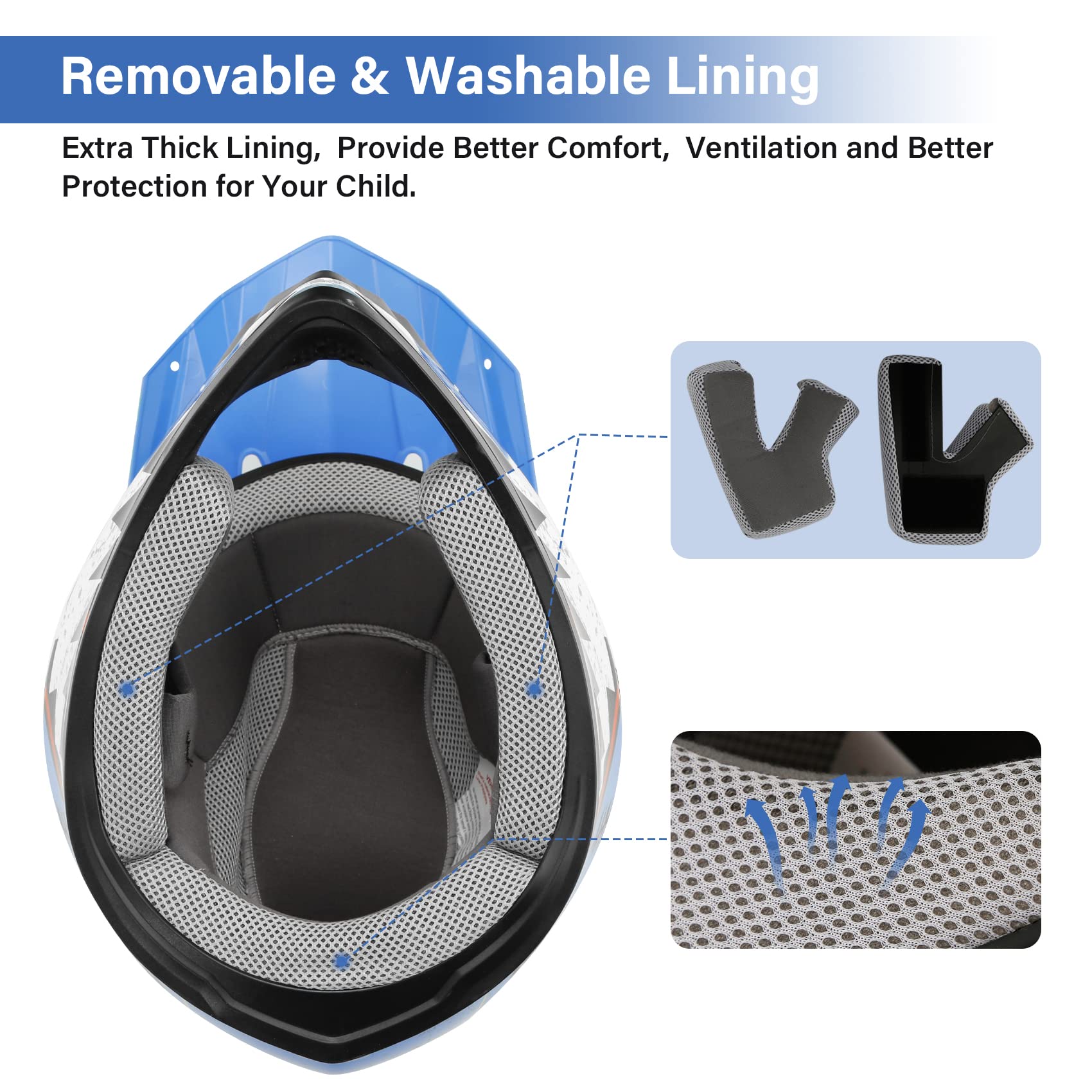 Tcmt Dot Youth & Kids Motocross Offroad Street Helmet Pink Butterfly Motorcycle Youth Helmet Dirt Bike Motocross Atv Helmet+Goggles+Gloves M