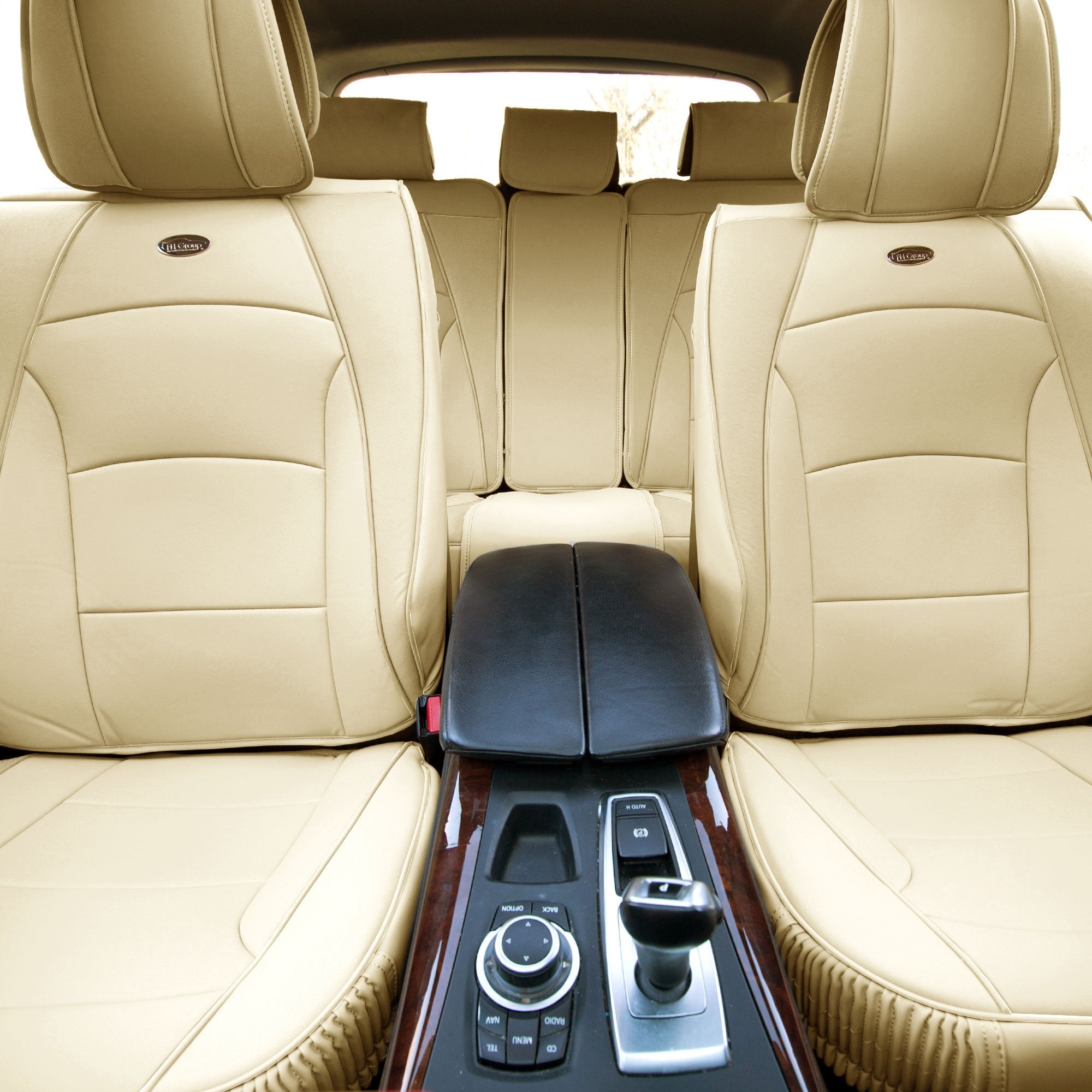 Fh Group Ultra Comfort Highest Grade Faux Leather Full Set Cushion Pads Car Seat Covers For Front And Rear- Fit Most Car, Truck,