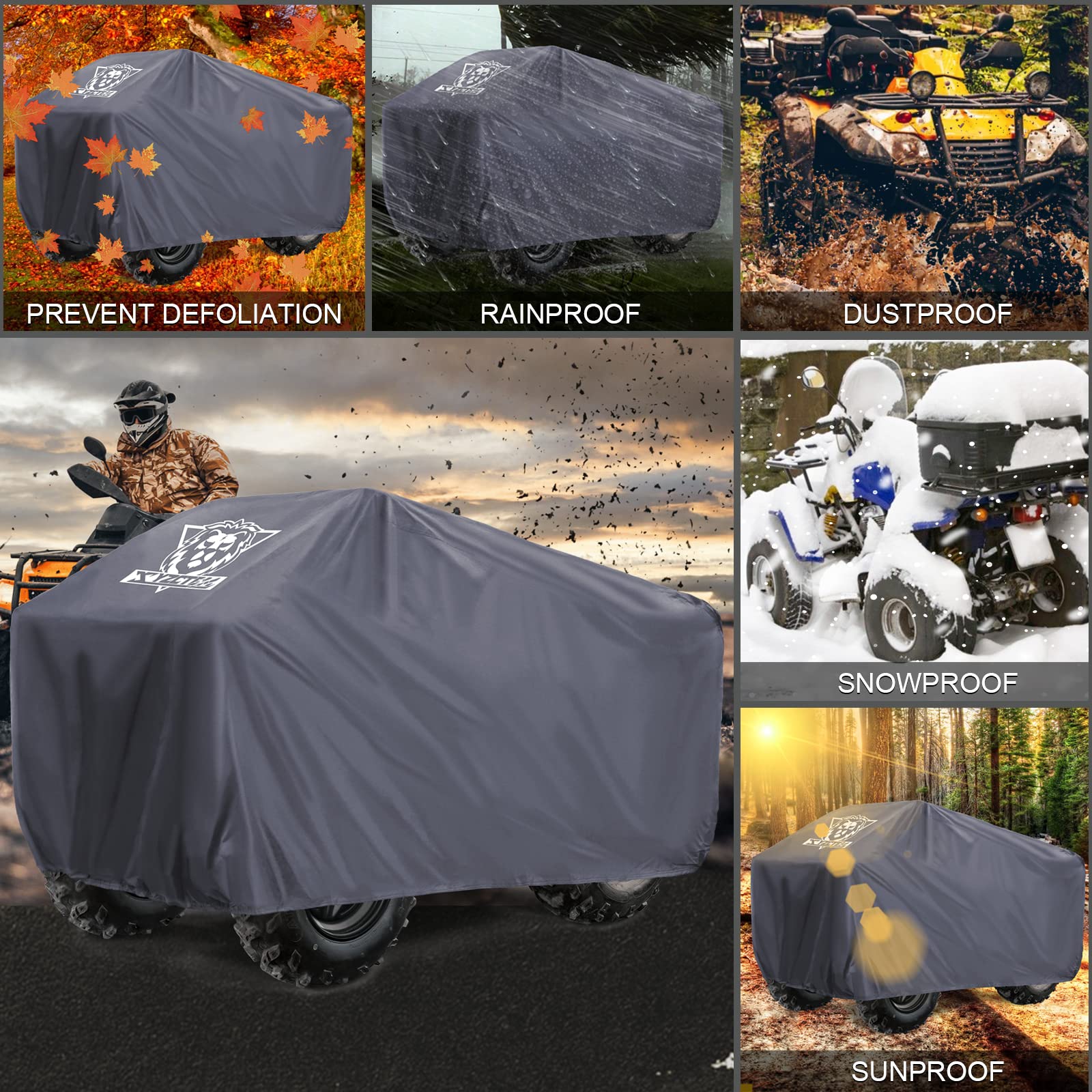 XYZCTEM Premium ATV Cover,420D Oxford Fabric Protection Against Water, UV, Wind. Quad Cover for Can-am,Suzuki,Kawasaki, Honda, Y
