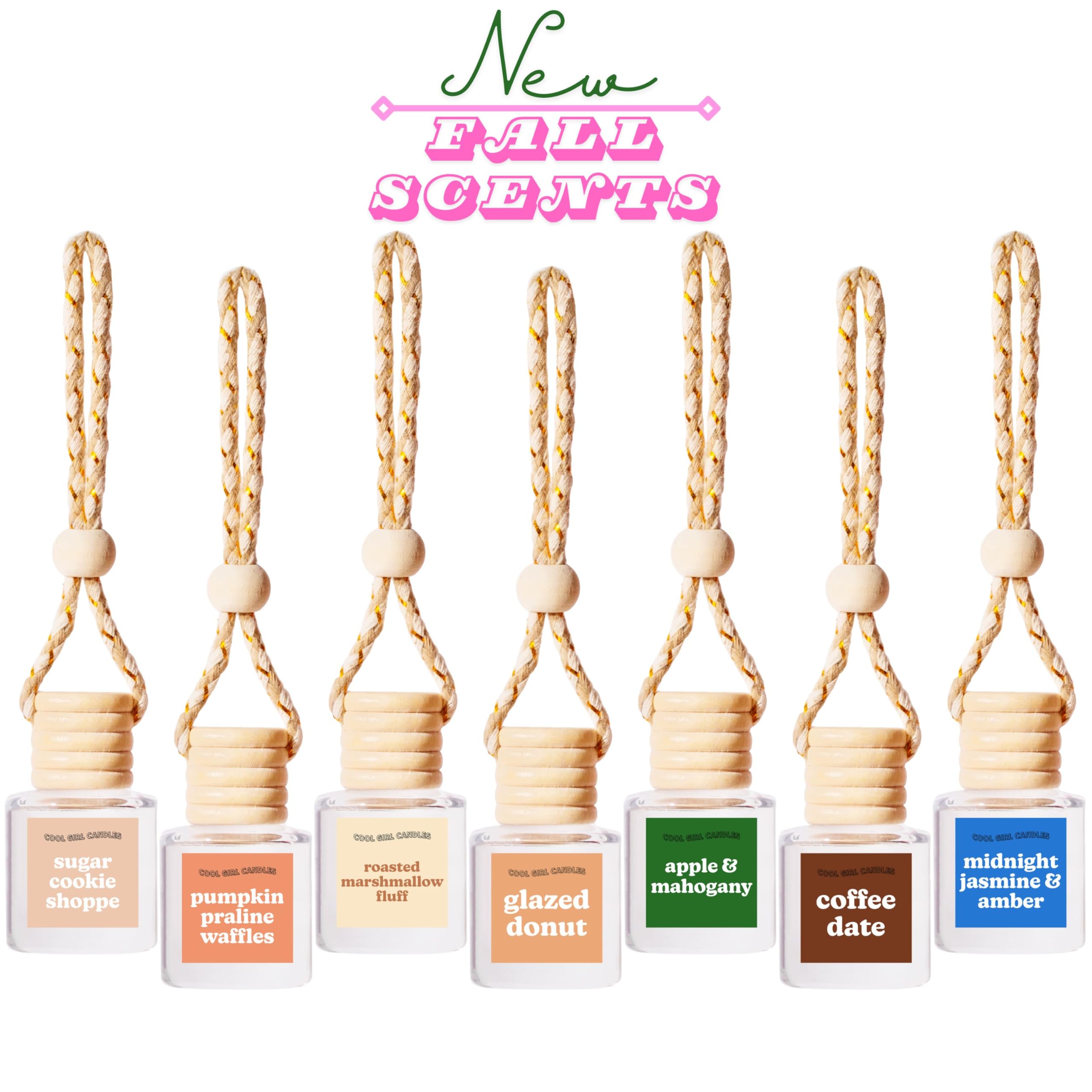 Coolgirlcandles Midnight Jasmine & Amber Car Hanging Fragrance Oil Diffuser Car Air Freshener Diffuser For Essential Oils, Scent