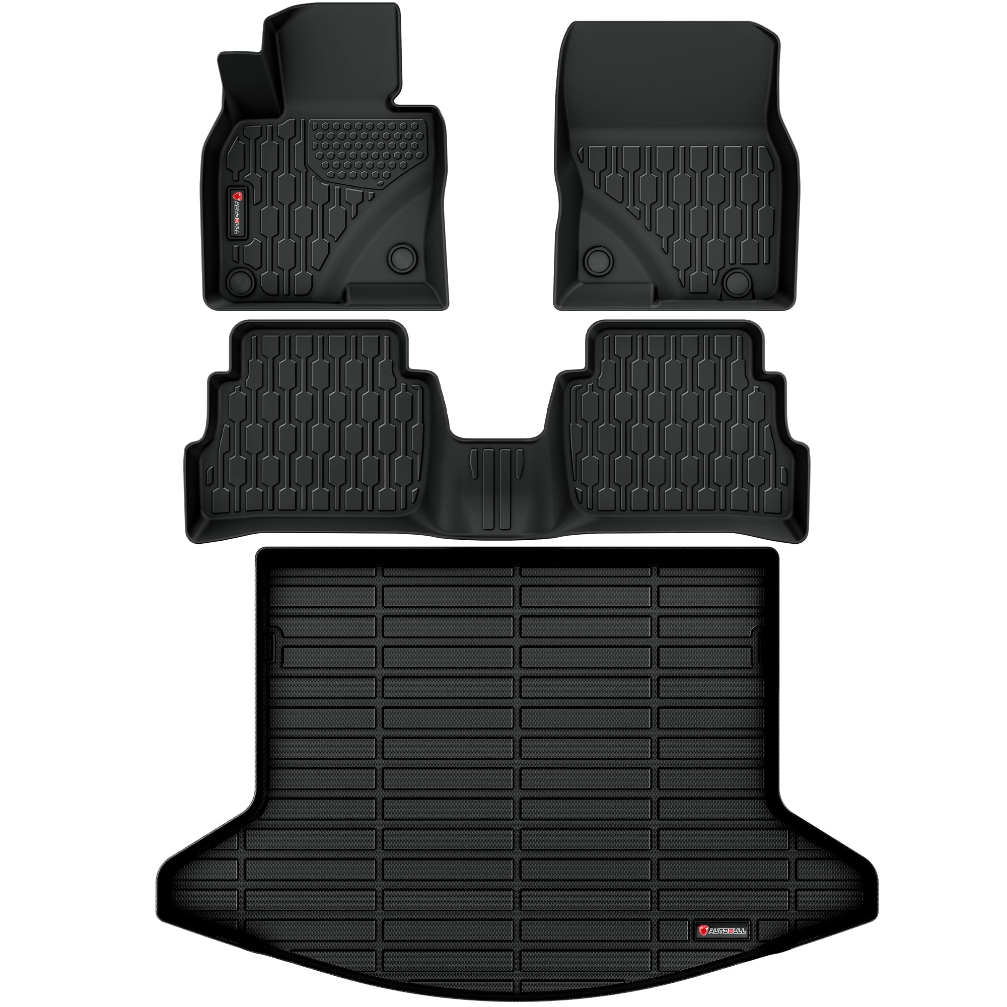 AUTOBULL Floor Mats & Cargo Liner Compatible with Mazda CX-5 2017-2025 Cargo Mat, Full Set All Weather Protection 1st, 2nd Row C