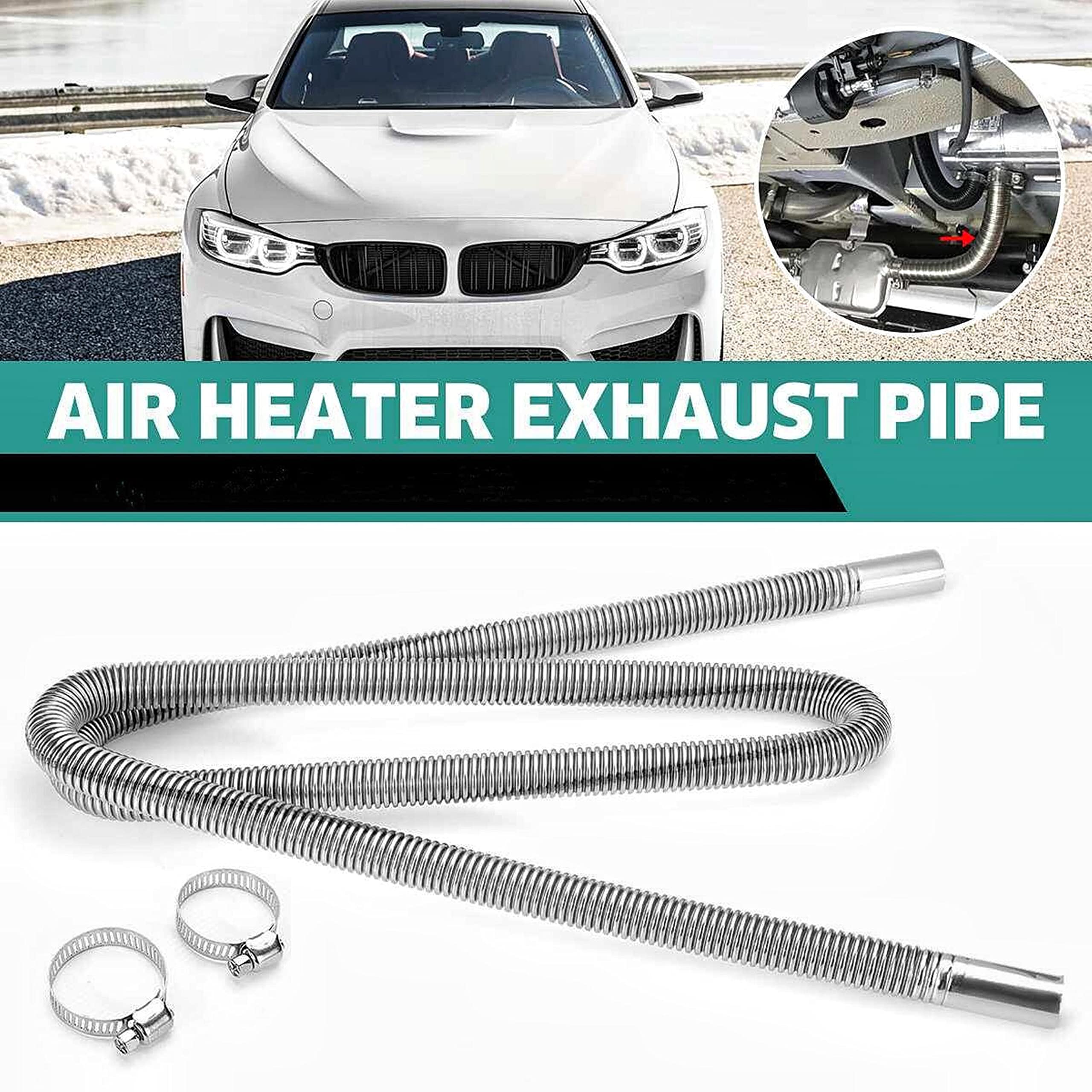 Air Exhaust Pipe Heater Pipe Heater Parking Air Heater Exhaust Pipe Diesel Gas Vent Hose Stainless Steel 2.5cm/1in Inner With Ca