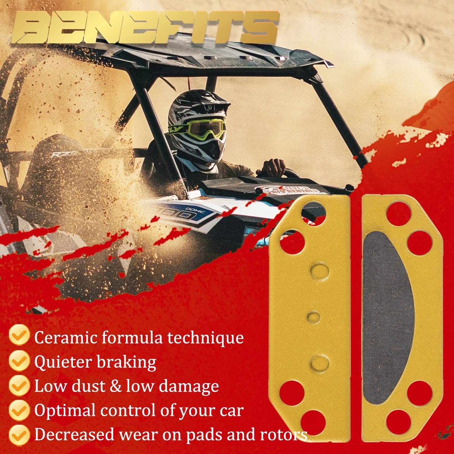 New Parking Brake Pad Kit 2203147 for Polaris Ranger 2X4 4X4 6X6 500 700 800 900, Parking Brake for Polaris Ranger