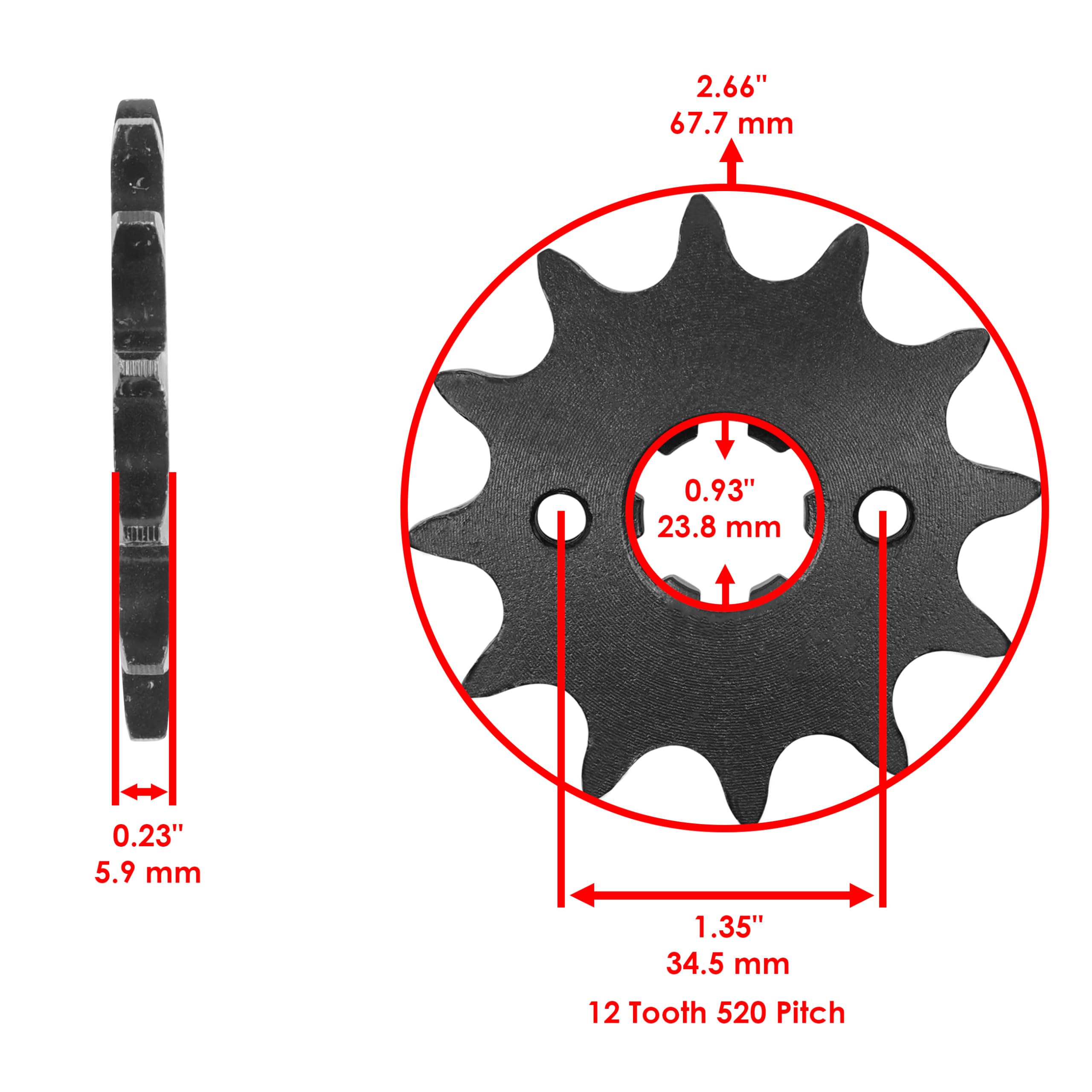 Caltric Black Drive Chain And Sprockets Kit Compatible With Honda Trx200 Fourtrax 200 2X4 1990-1997