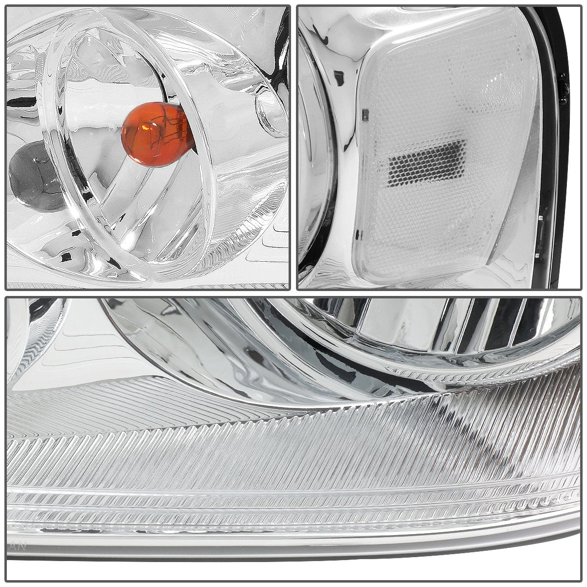 Dna Motoring Headlight Assembly Compatible With 2004-2008 F150 / 2006-2008 Mark Lt, Chrome Clear, Hl-Oh-F1504-Ch-Cl1