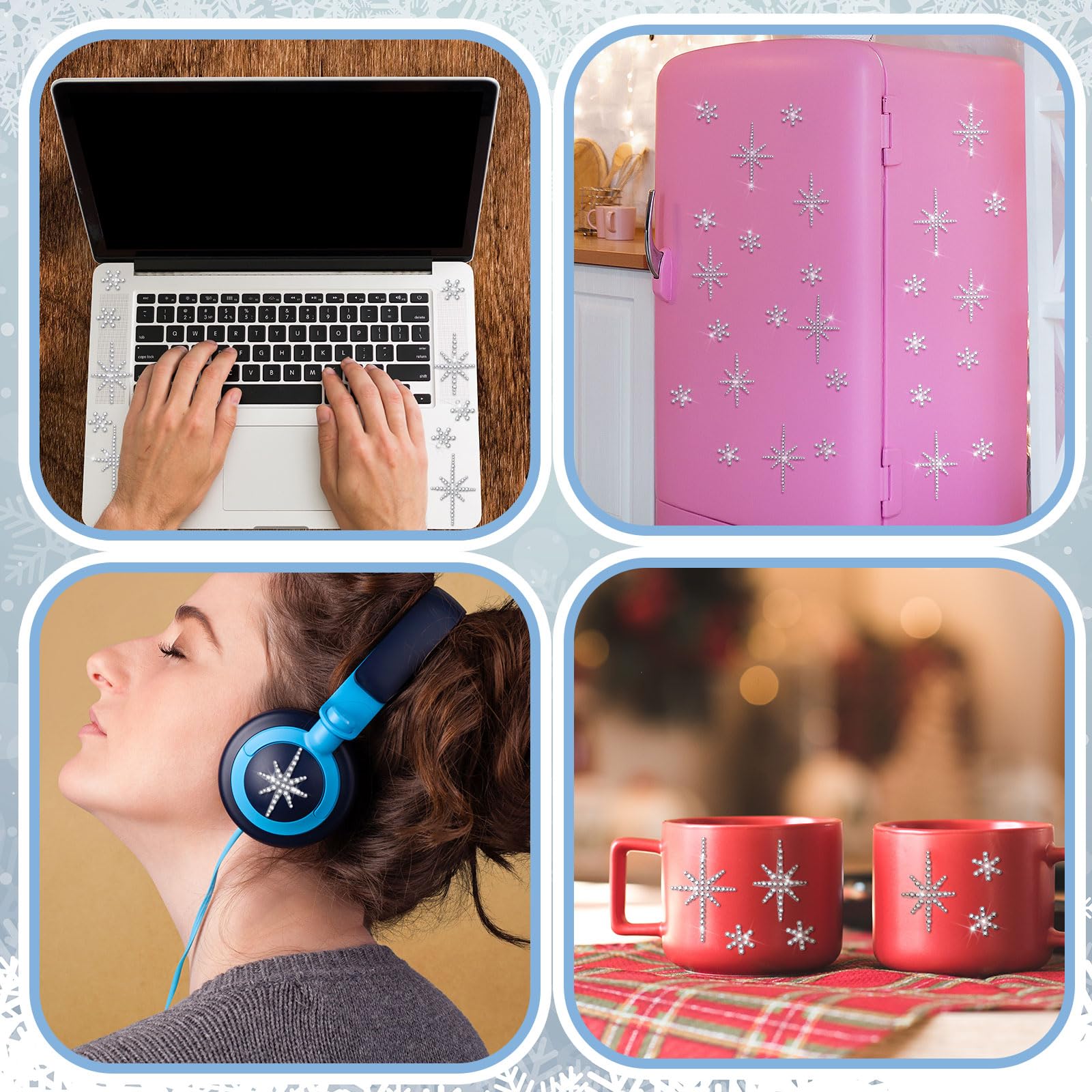 Epakh 76 Pcs Rhinestone Star Of Bethlehem Stickers Self Adhesive Stickers Silver Crystal Rhinestone For Holiday Christmas Packag