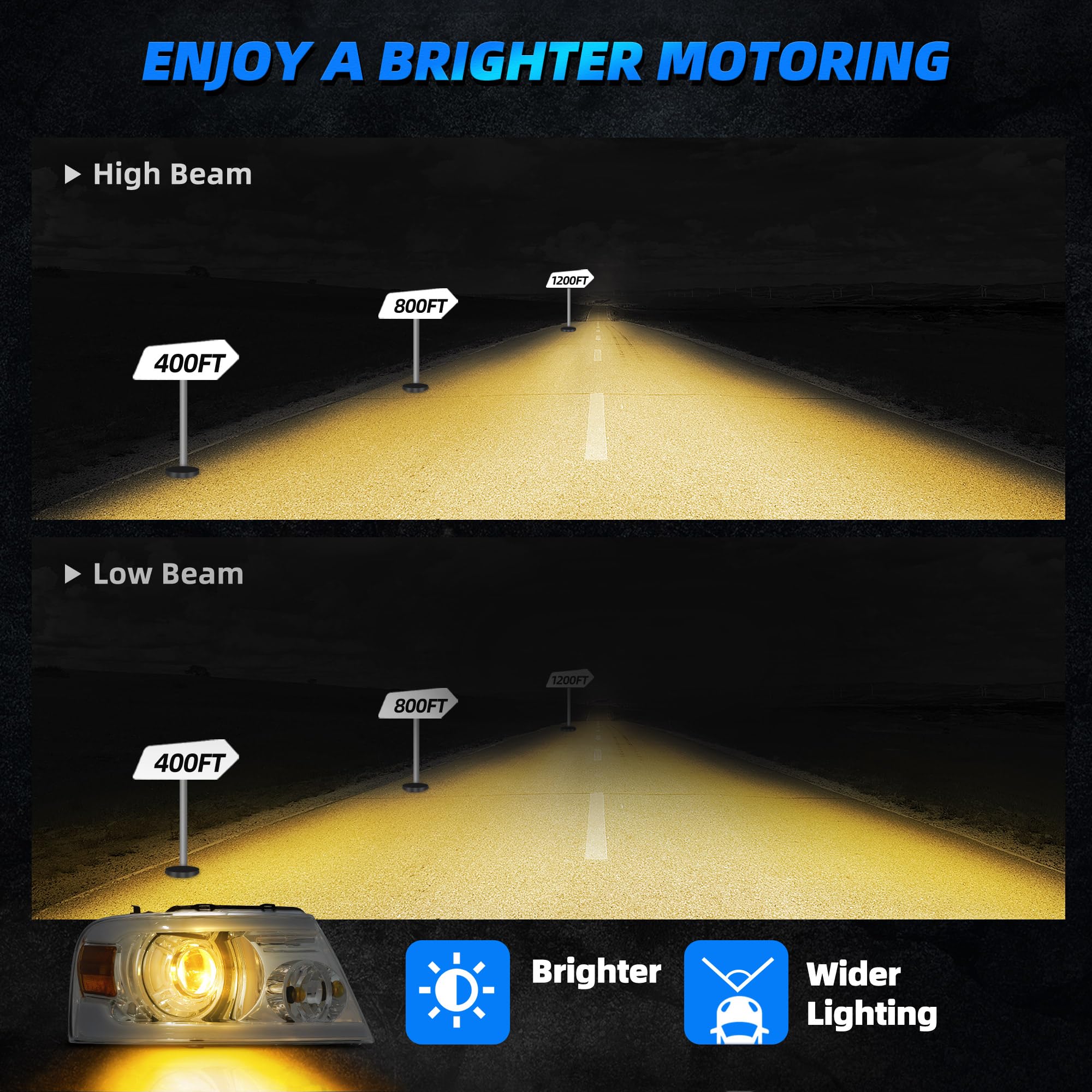 Autosaver88 Led Drl Headlights Assembly Compatible With 2004-2008 04-08 Ford F150 Headlamp Replacement Pair Chrome Housing (Not