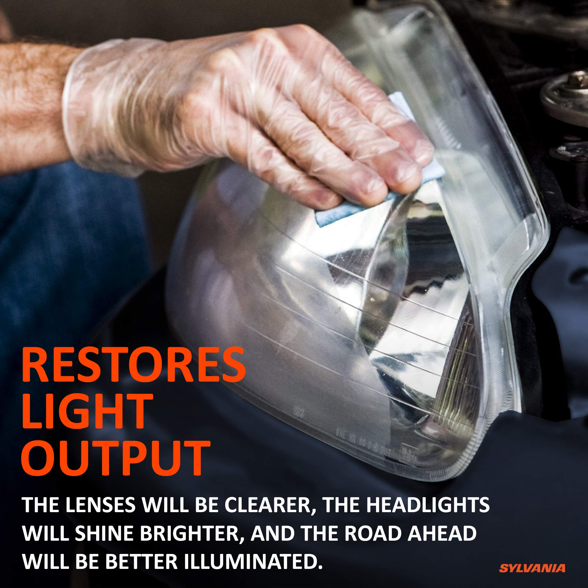 Sylvania - Headlight Restoration Kit - 3 Easy Steps To Restore Sun Damaged Headlights With Exclusive Uv Block Clear Coat, Light