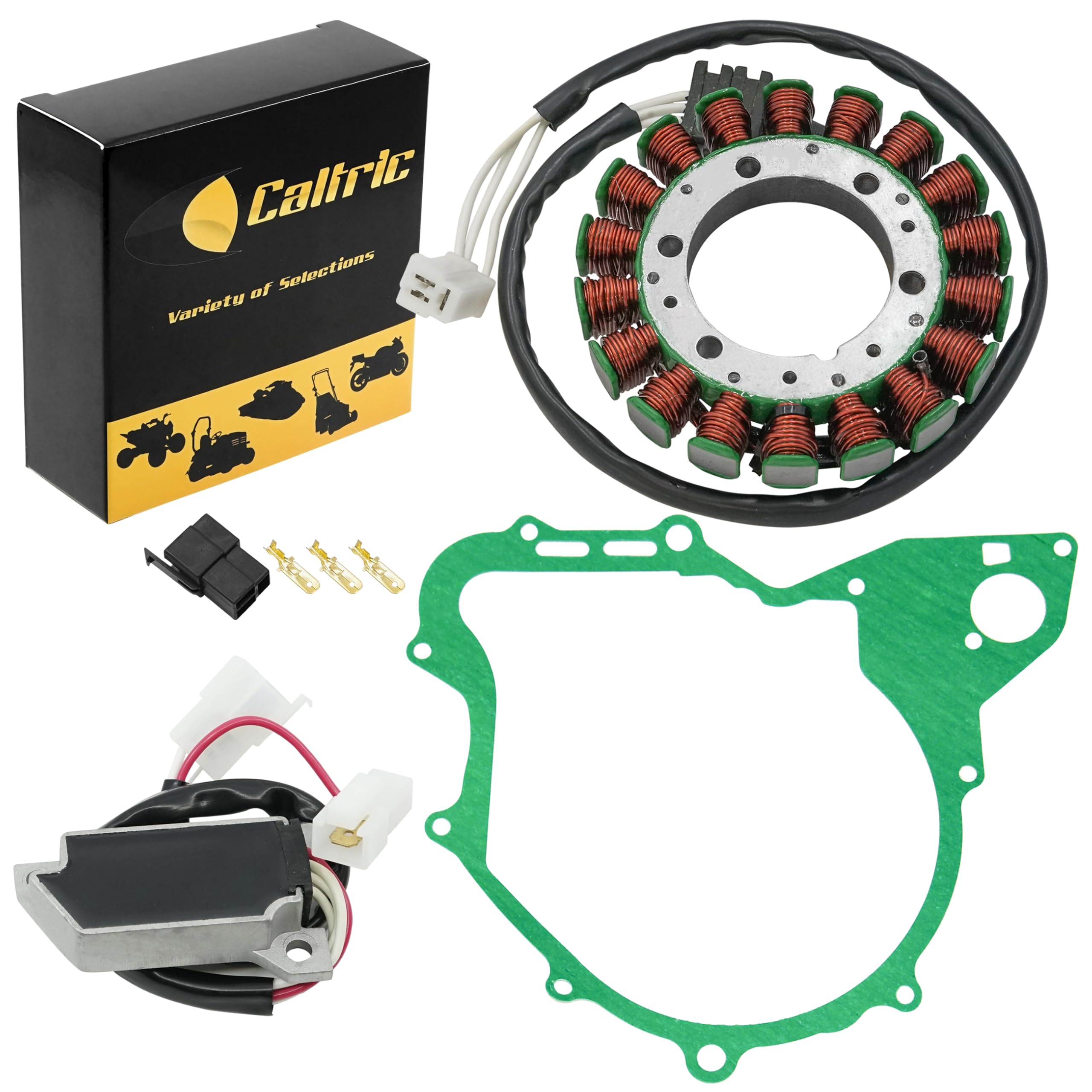Caltric Stator & Regulator Compatible with Yamaha Xv535 Xv-535 Virago 535 1987 1988 1990 1993-1996