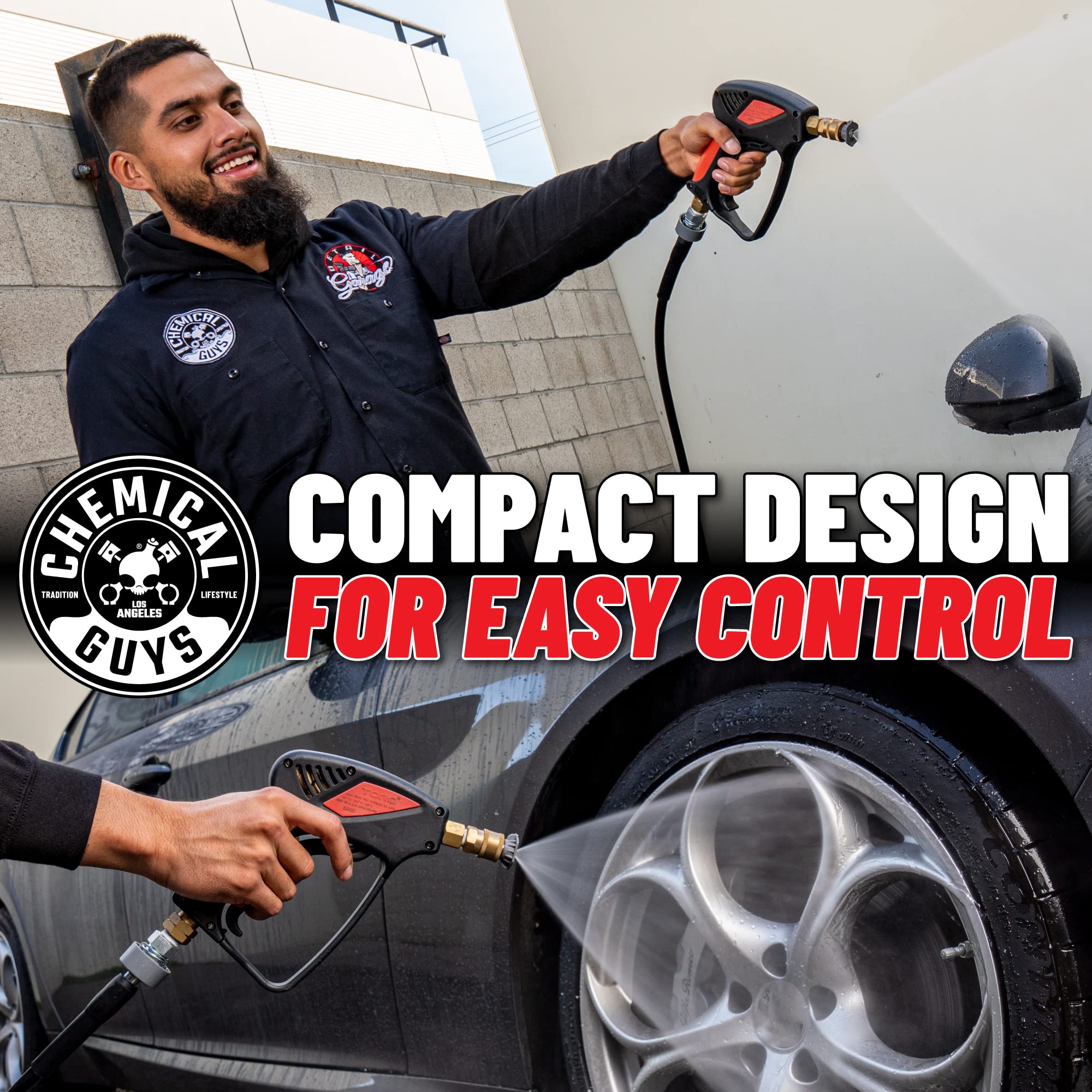 Chemical Guys Eqp402 Snubby Pressure Washer Gun, Foam Cannon Attachment, For Gas & Electric Pressure Washers