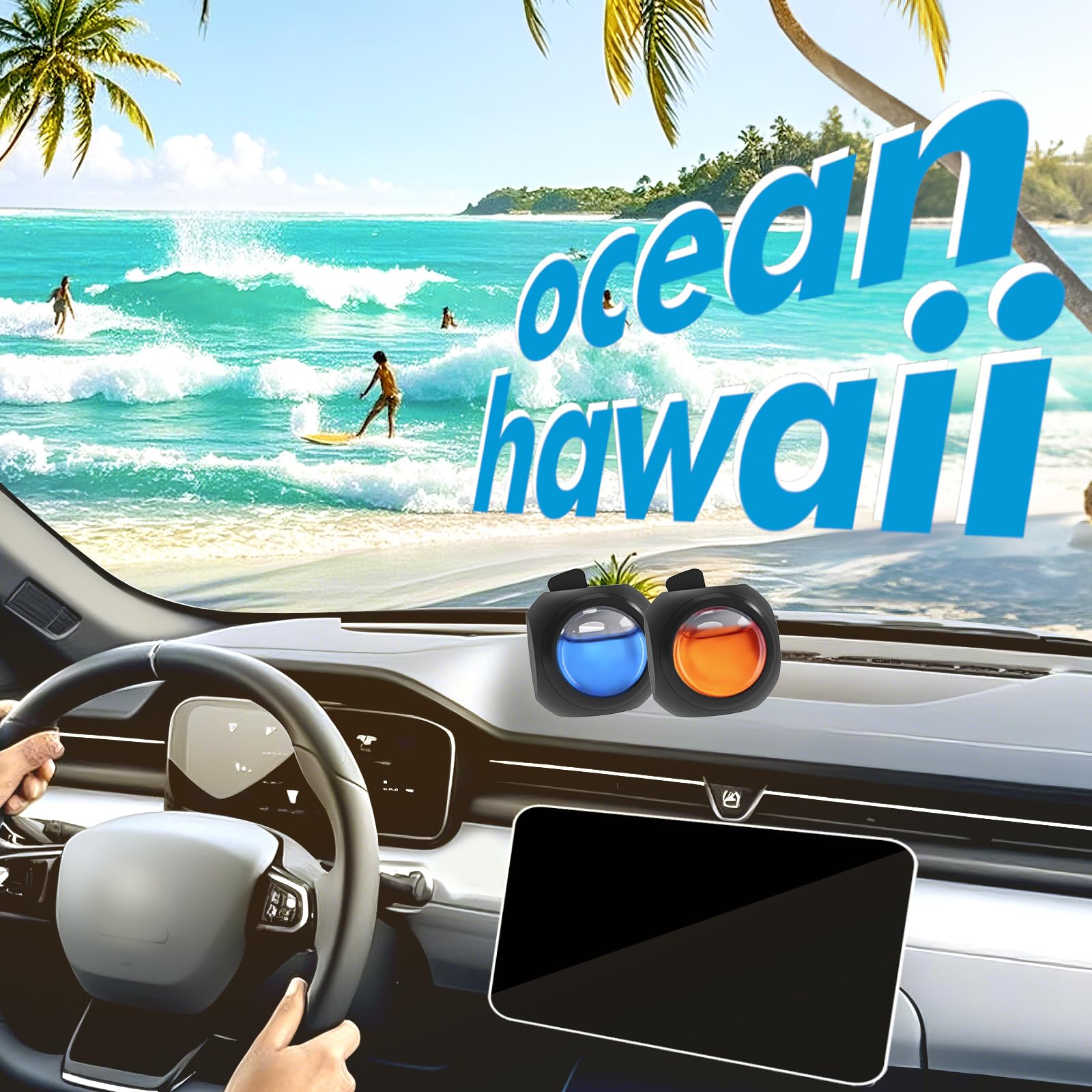 Car Air Freshener Vent Clips, 12 Pack, 6 Ocean, 6 Hawaiian, Provides Long-Lasting Scent, Up to 360 Days, Car Fresheners