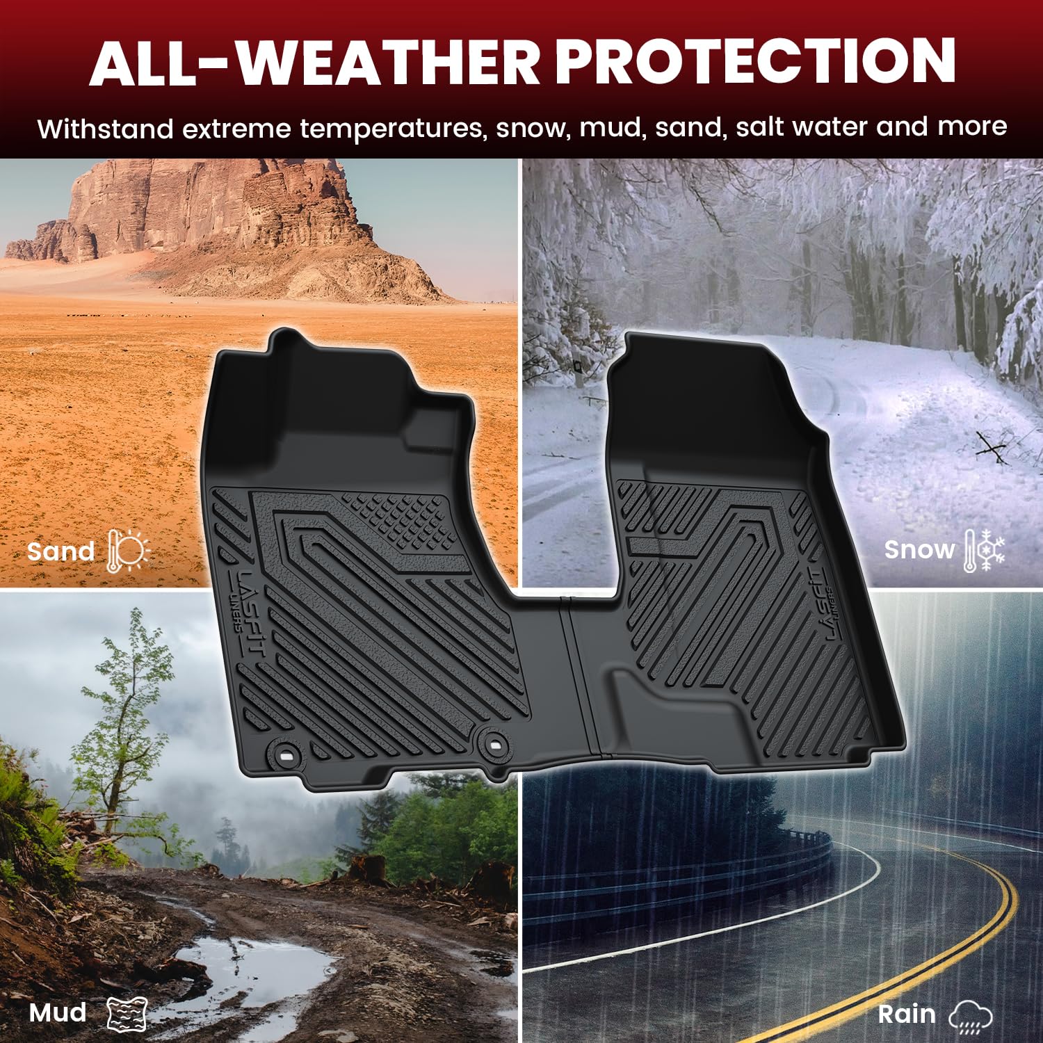 Lasfit Floor Mats & Trunk Mat For Honda Cr-V Crv 2007 2008 2009 2010 2011 Ex-L Ex Lx Se, Custom Fit All Weather Protection Tpe E